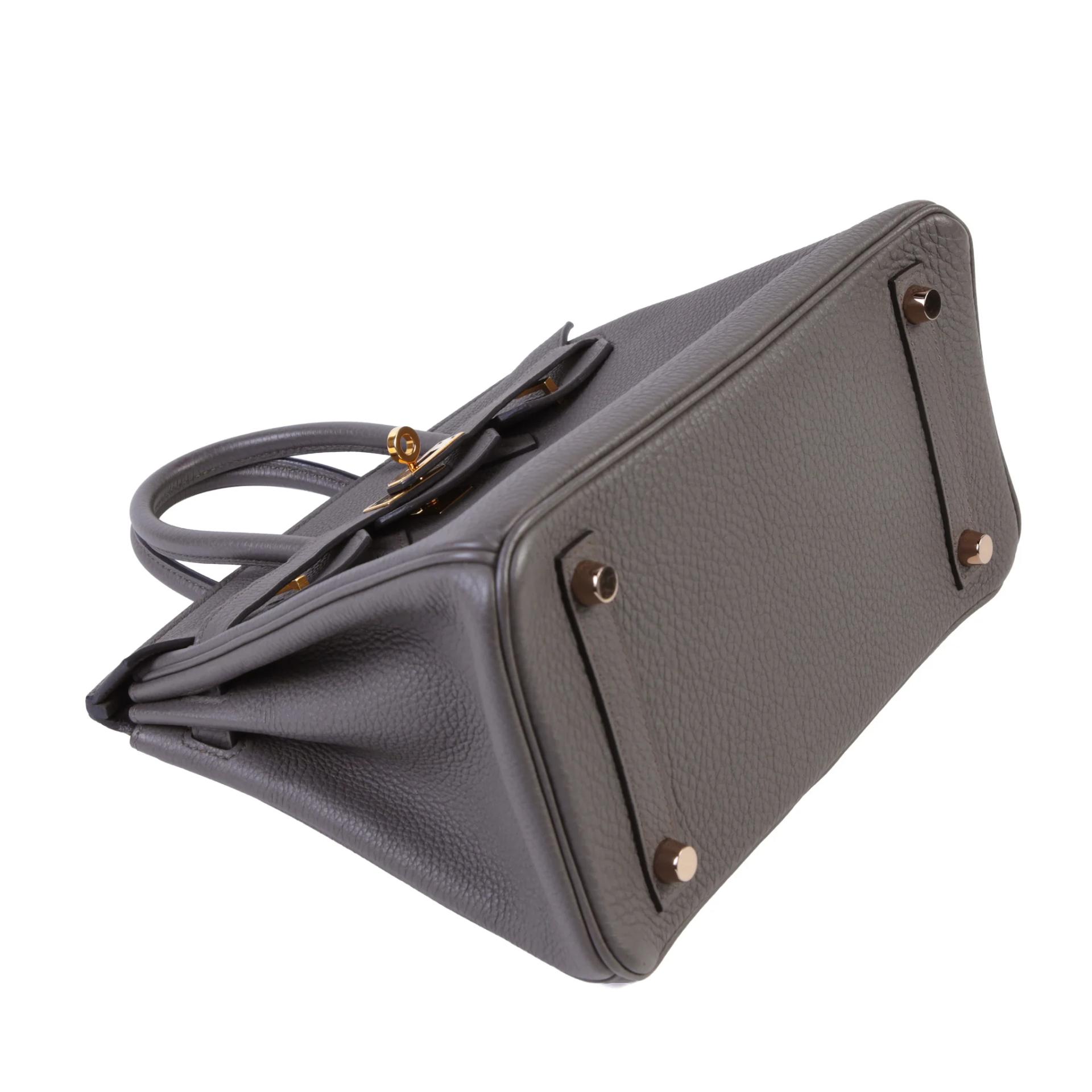 ランク A HERMÈS エルメス バーキン25 エタン (8F) トゴ ピンクゴールド金具 D刻印 (2019) - 4