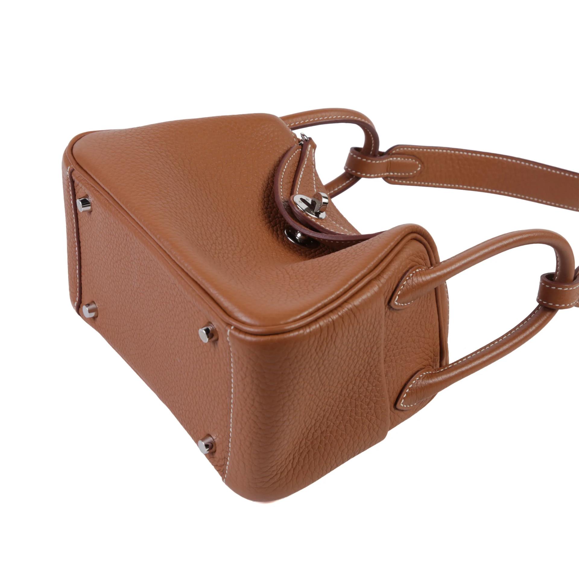 ランク A HERMÈS エルメス ミニリンディ2 ゴールド (37) トリヨン シルバー金具 K刻印 (2025) - 5