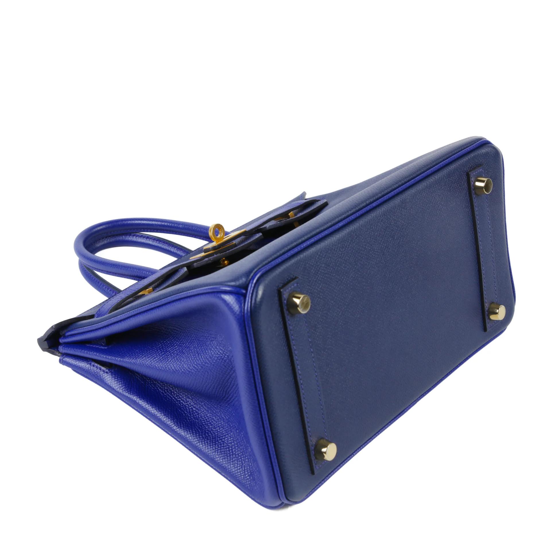 ランク A HERMÈS エルメス スペシャルオーダー バーキン25 HSS ブルーサフィール (73) ブルーエレクトリック (7T) エプソン マットゴールド金具 X刻印 (2016) - 4