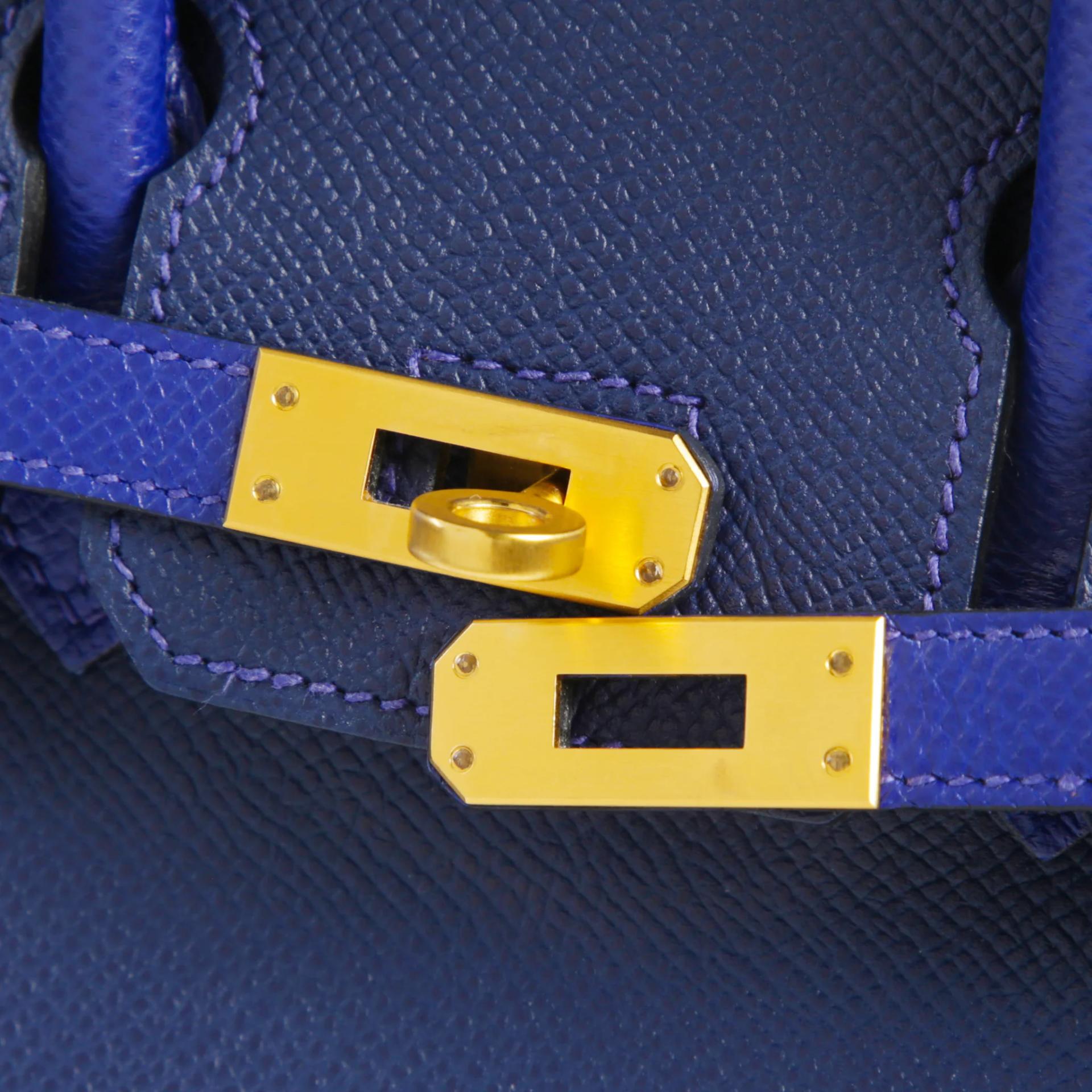 ランク A HERMÈS エルメス スペシャルオーダー バーキン25 HSS ブルーサフィール (73) ブルーエレクトリック (7T) エプソン マットゴールド金具 X刻印 (2016) - 8