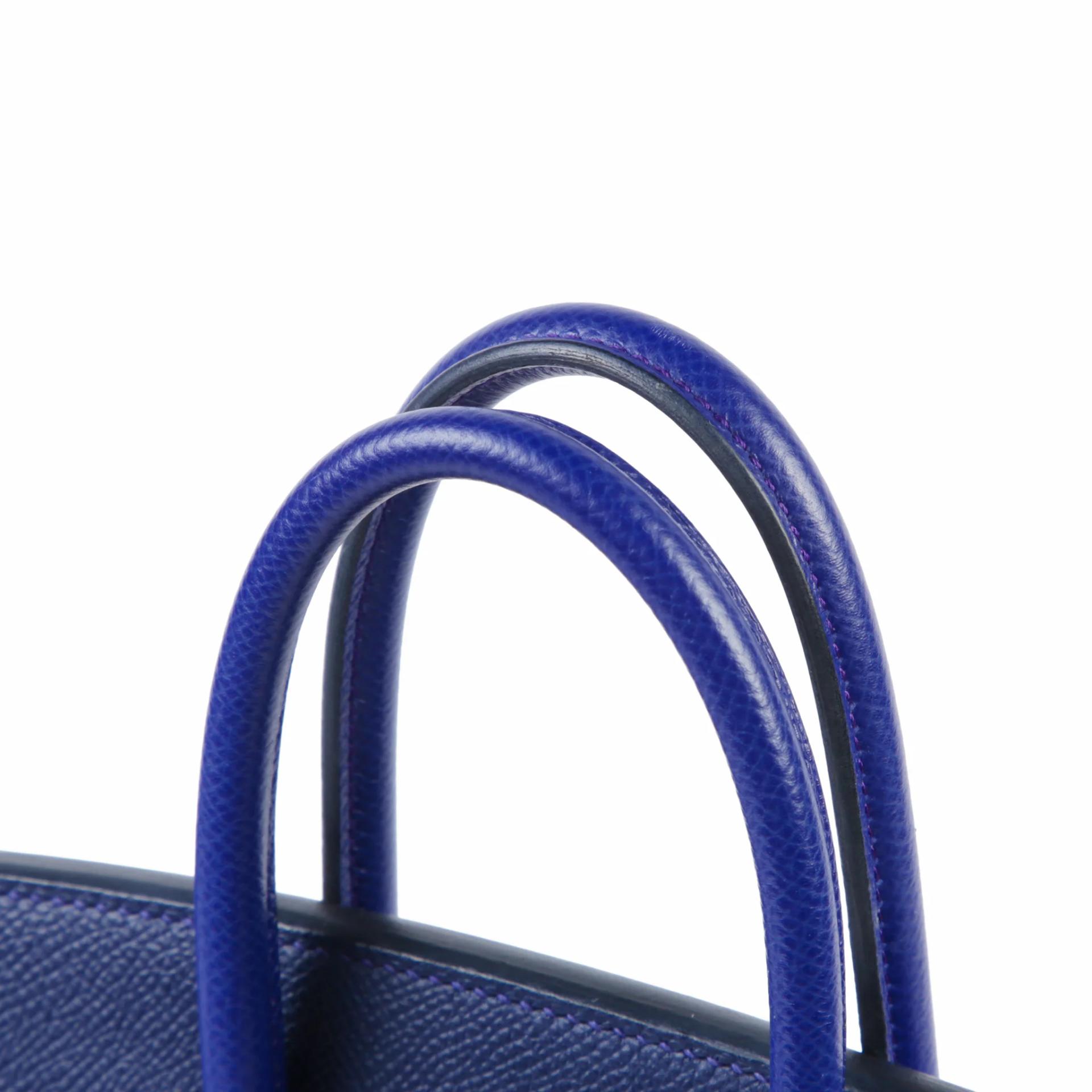 ランク A HERMÈS エルメス スペシャルオーダー バーキン25 HSS ブルーサフィール (73) ブルーエレクトリック (7T) エプソン マットゴールド金具 X刻印 (2016) - 3