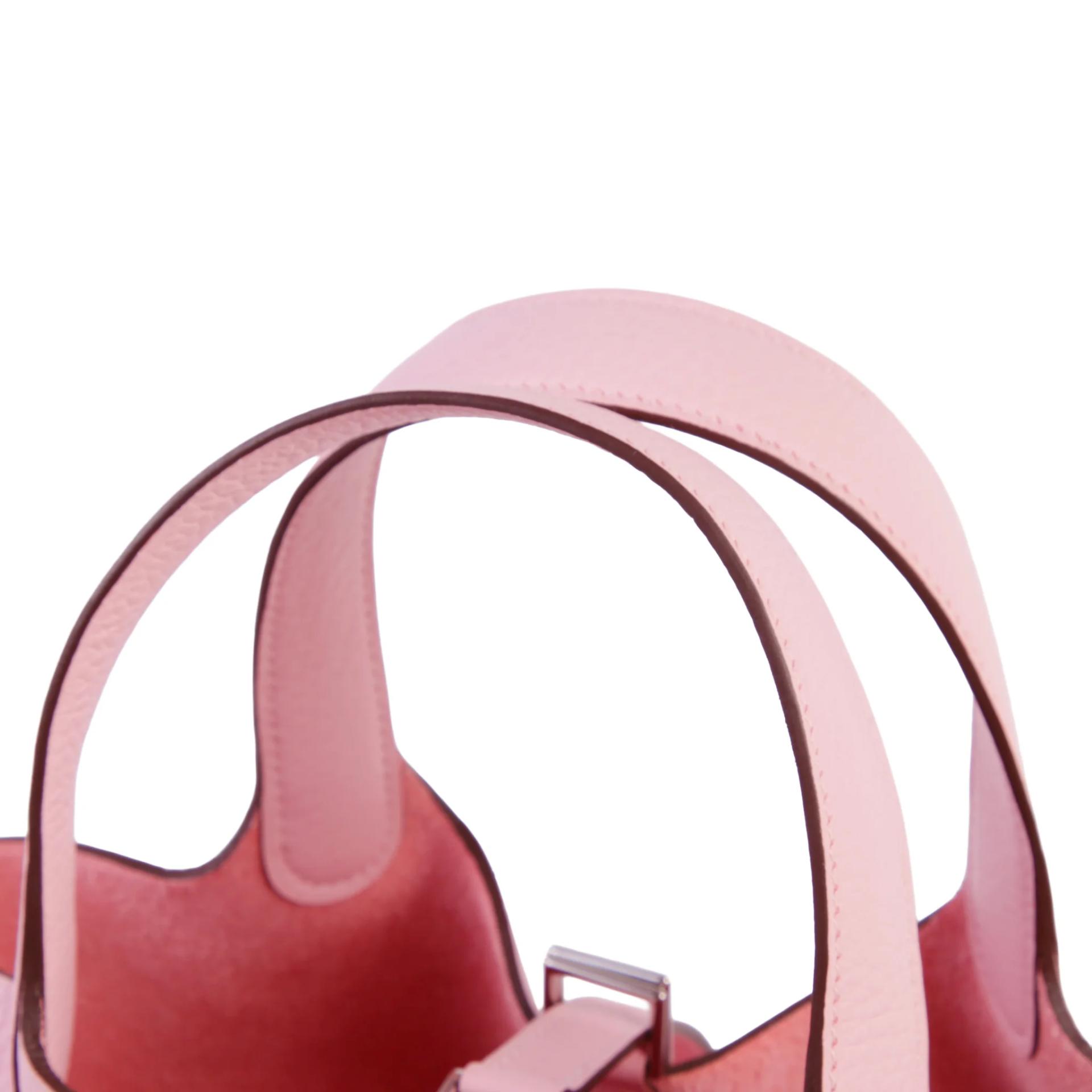 Brand New ( Rank N ) HERMÈS Picotin Lock PM Rose Sakura (3Q) Clemence Palladium hardware K (2025) - 3