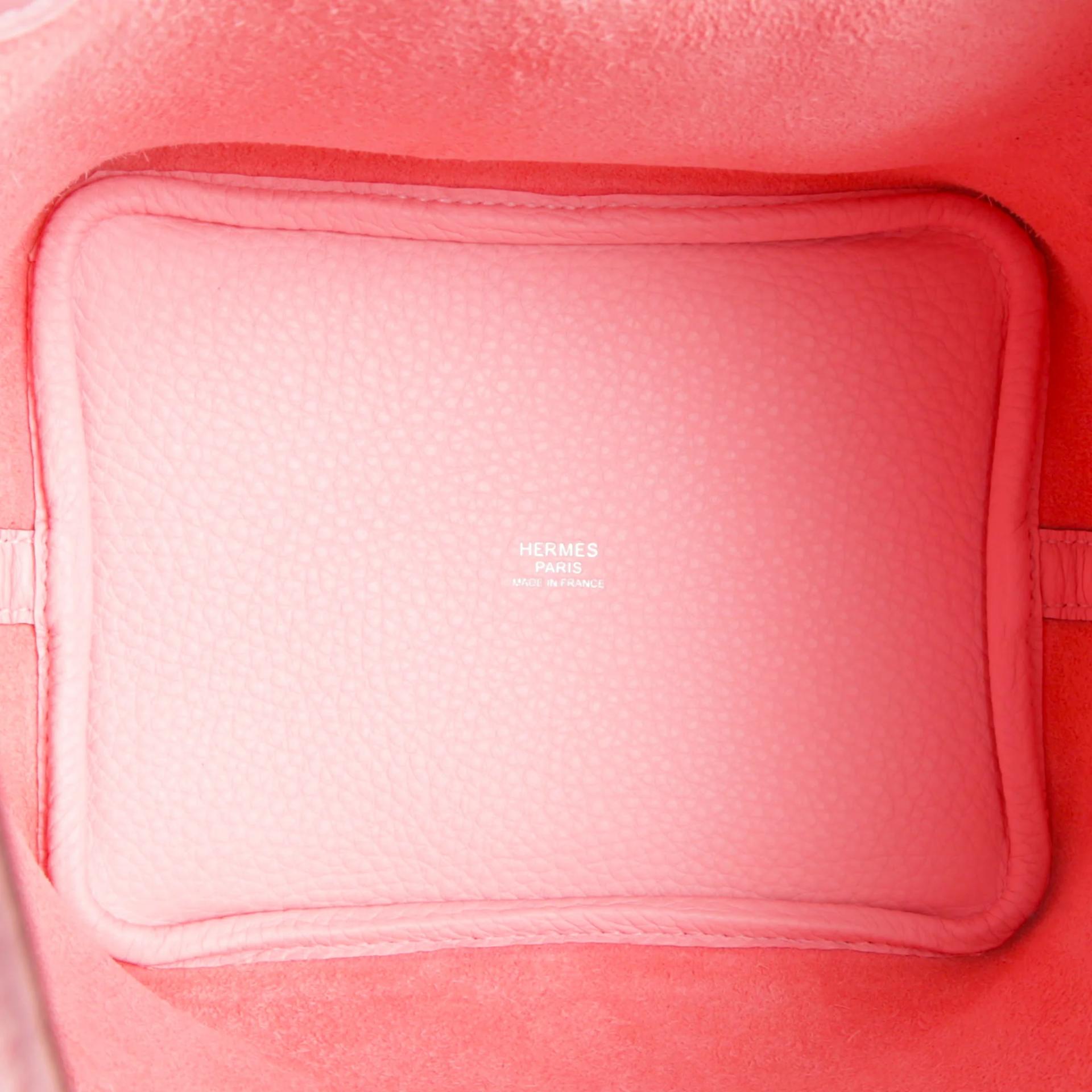 Brand New ( Rank N ) HERMÈS Picotin Lock PM Rose Sakura (3Q) Clemence Palladium hardware K (2025) - 10