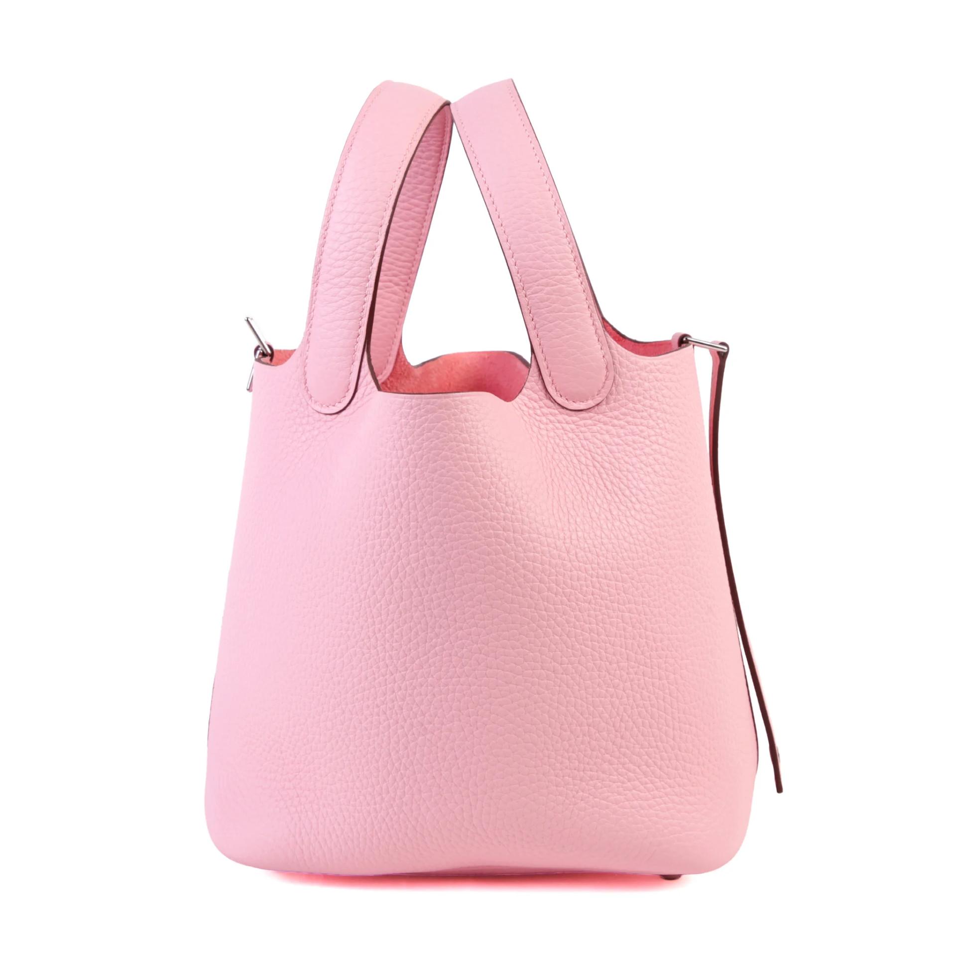 Brand New ( Rank N ) HERMÈS Picotin Lock PM Rose Sakura (3Q) Clemence Palladium hardware K (2025) - 5