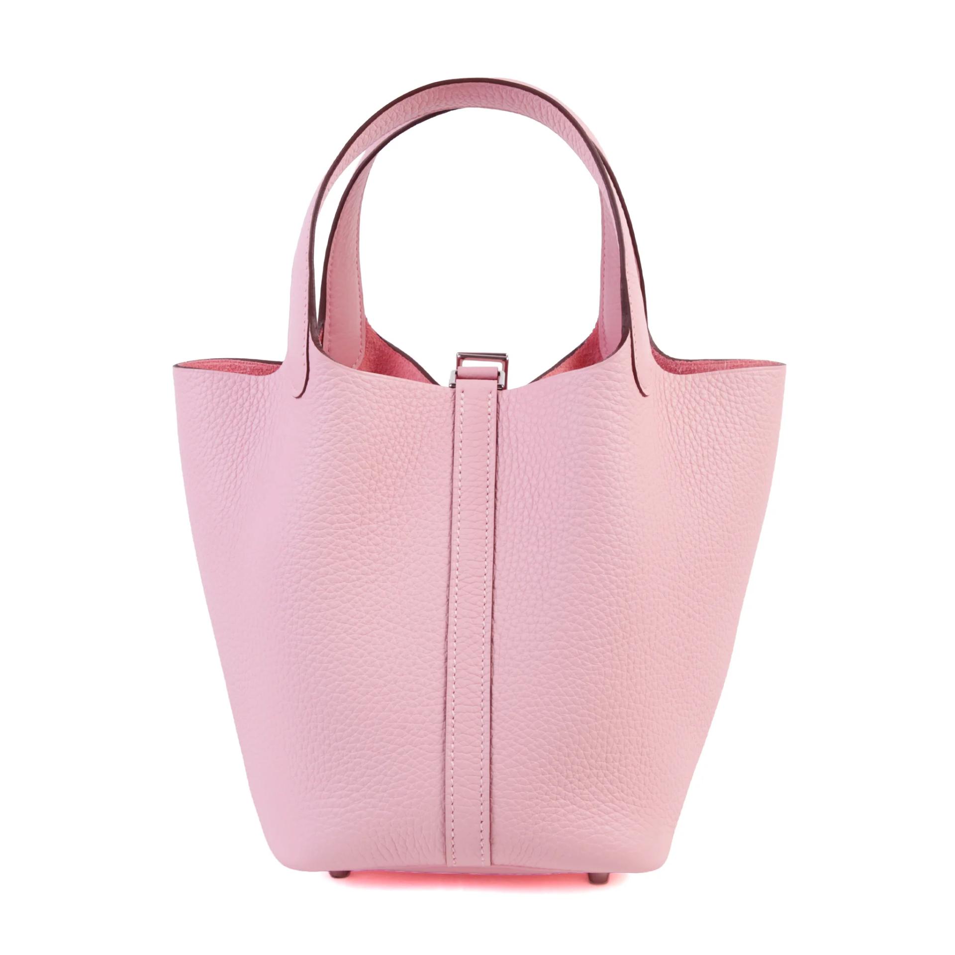 Brand New ( Rank N ) HERMÈS Picotin Lock PM Rose Sakura (3Q) Clemence Palladium hardware K (2025) - 2