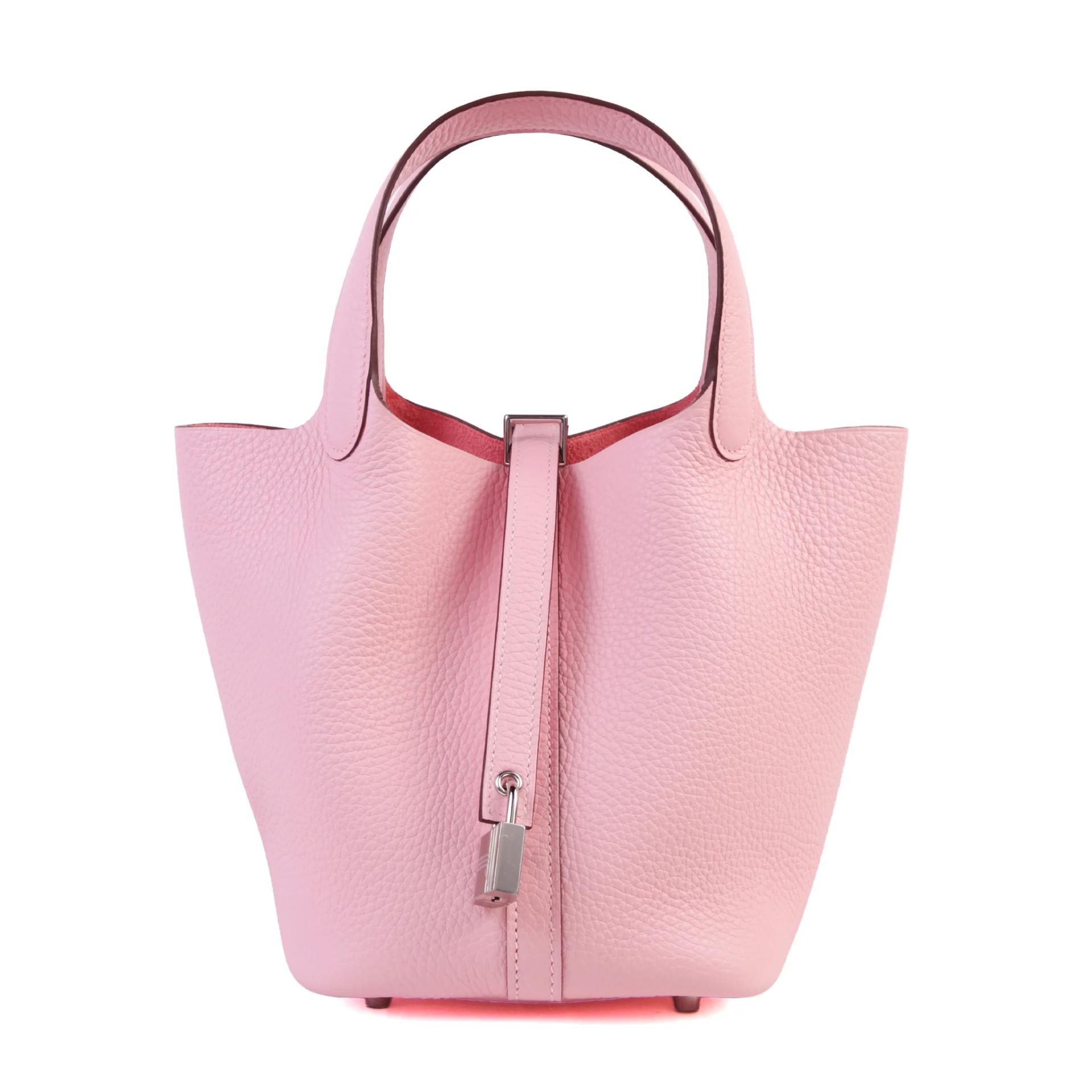 Brand New ( Rank N ) HERMÈS Picotin Lock PM Rose Sakura (3Q) Clemence Palladium hardware K (2025) - 1