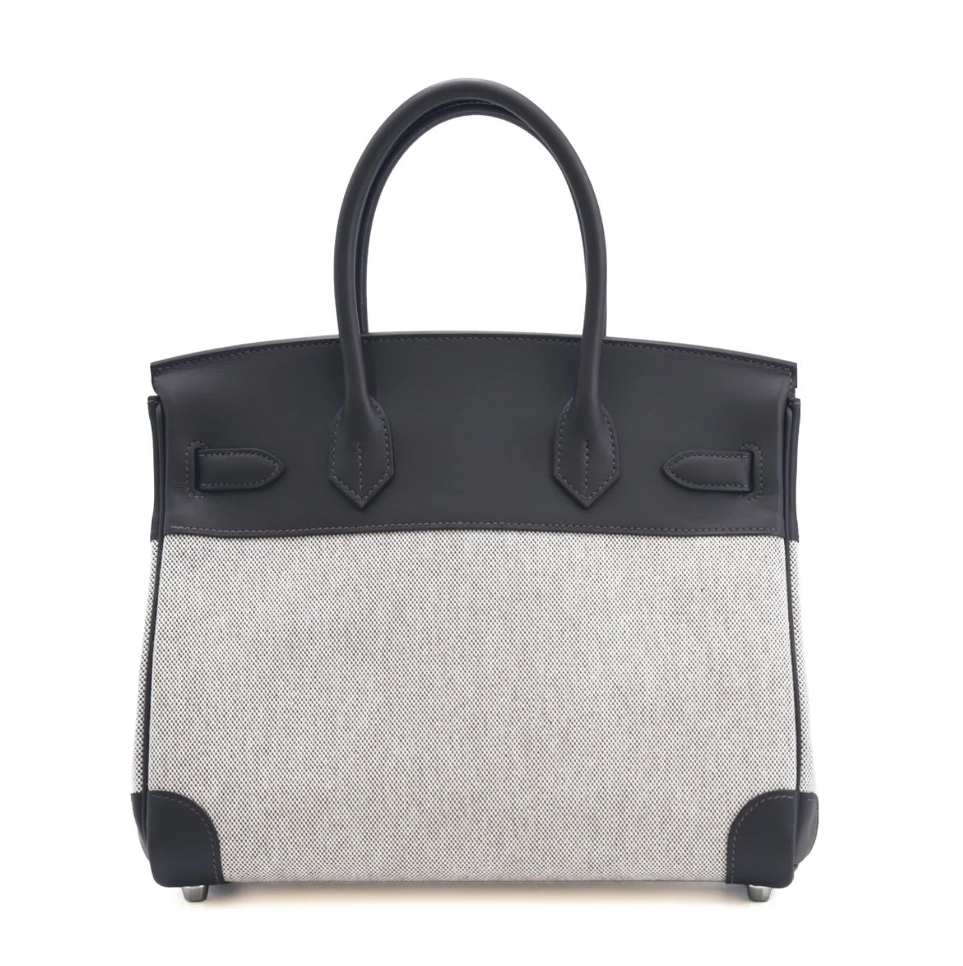 Brand New ( Rank N ) HERMÈS Birkin 30 Ecru Bai Brun（T3） Swift Toile H canvas Palladium hardware G (2026) - 2