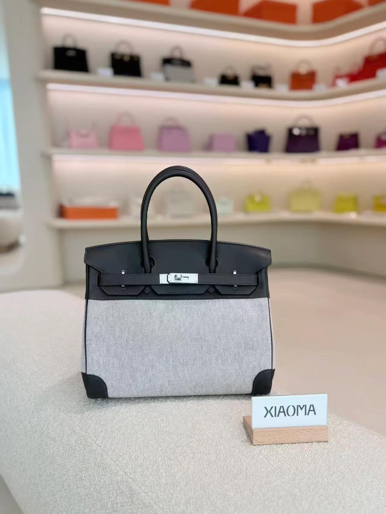 Brand New ( Rank N ) HERMÈS Birkin 30 Ecru Bai Brun（T3） Swift Toile H canvas Palladium hardware G (2026) - 5