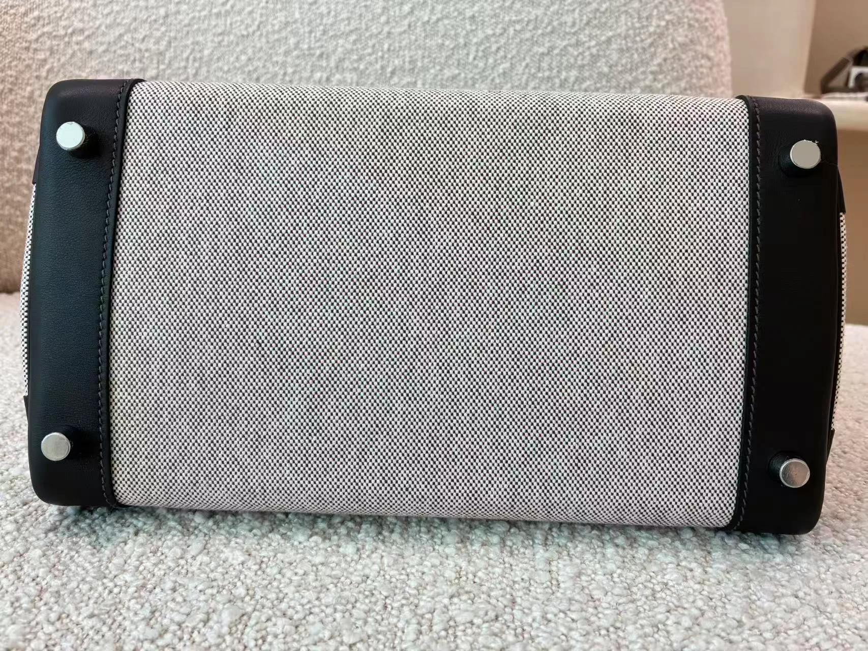 Brand New ( Rank N ) HERMÈS Birkin 30 Ecru Bai Brun（T3） Swift Toile H canvas Palladium hardware G (2026) - 17