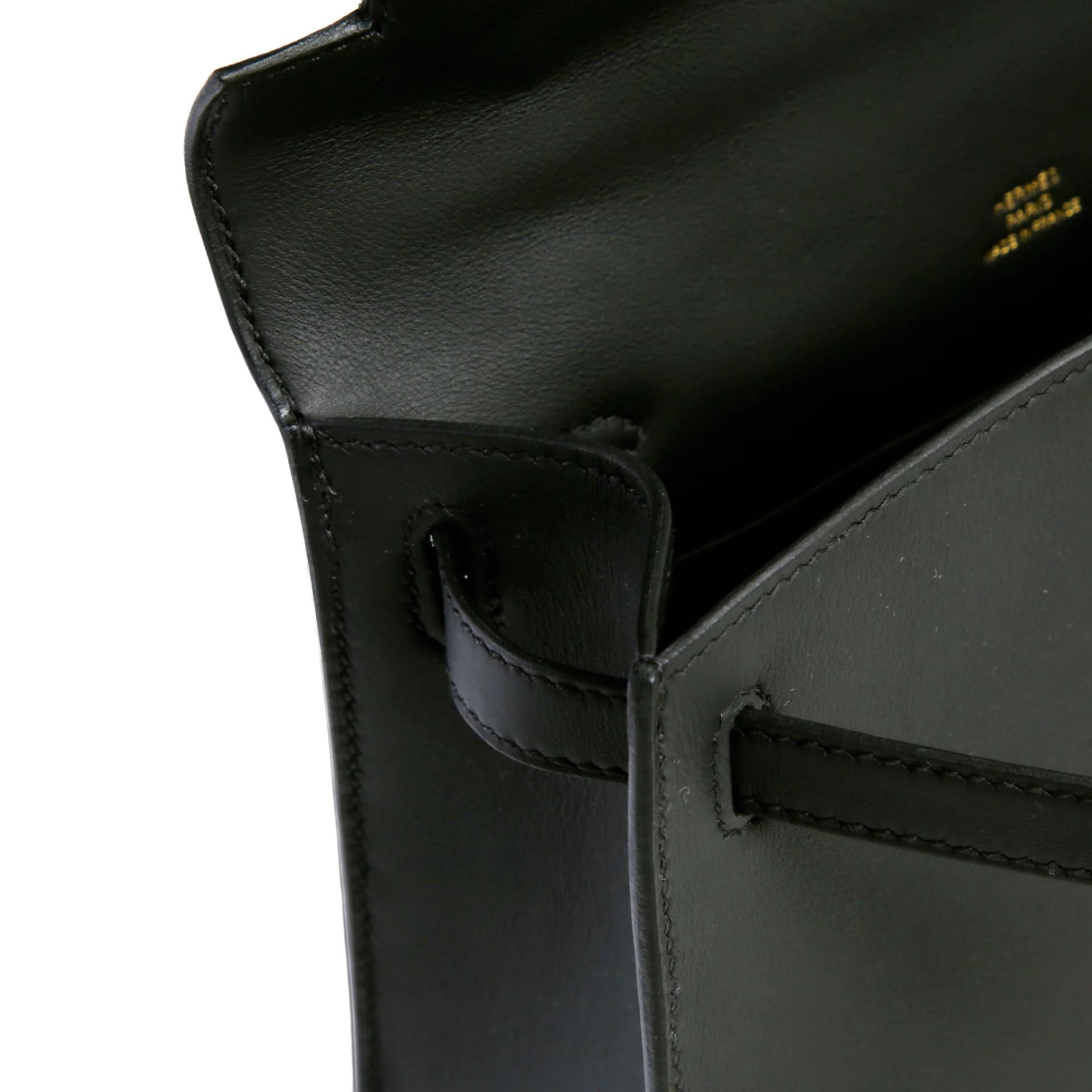 Brand New ( Rank N ) HERMÈS Kelly Pochette Noir (89) Swift Gold hardware G (2026) - 13