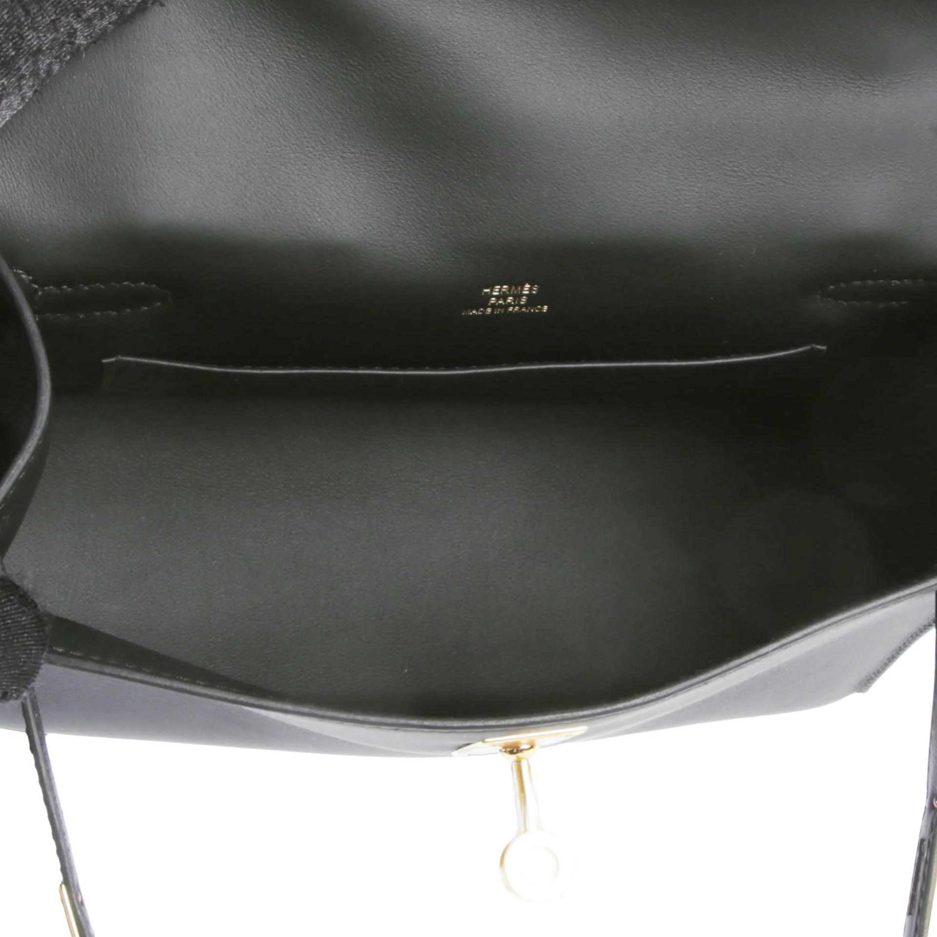 Brand New ( Rank N ) HERMÈS Kelly Pochette Noir (89) Swift Gold hardware G (2026) - 11