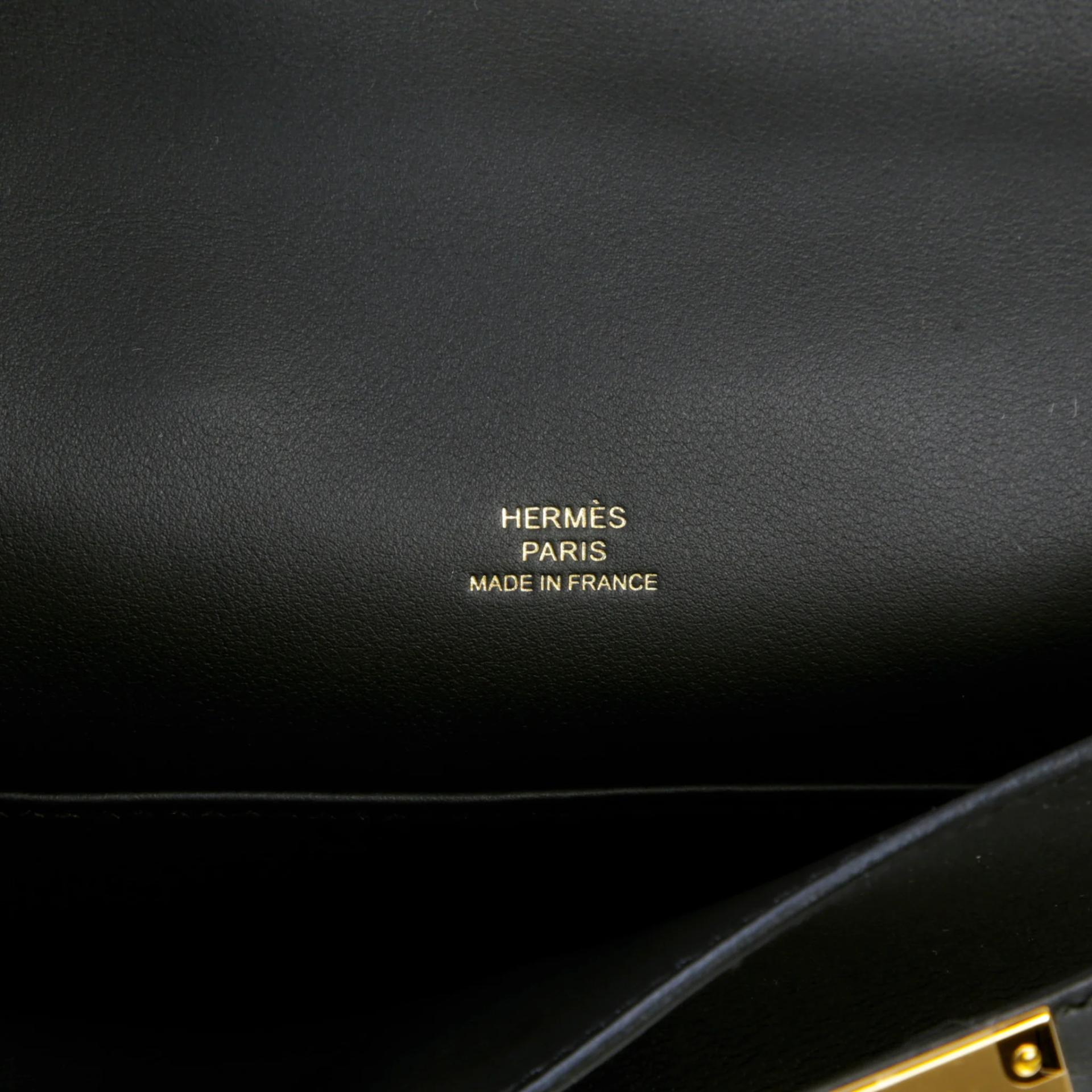 Brand New ( Rank N ) HERMÈS Kelly Pochette Noir (89) Swift Gold hardware G (2026) - 10