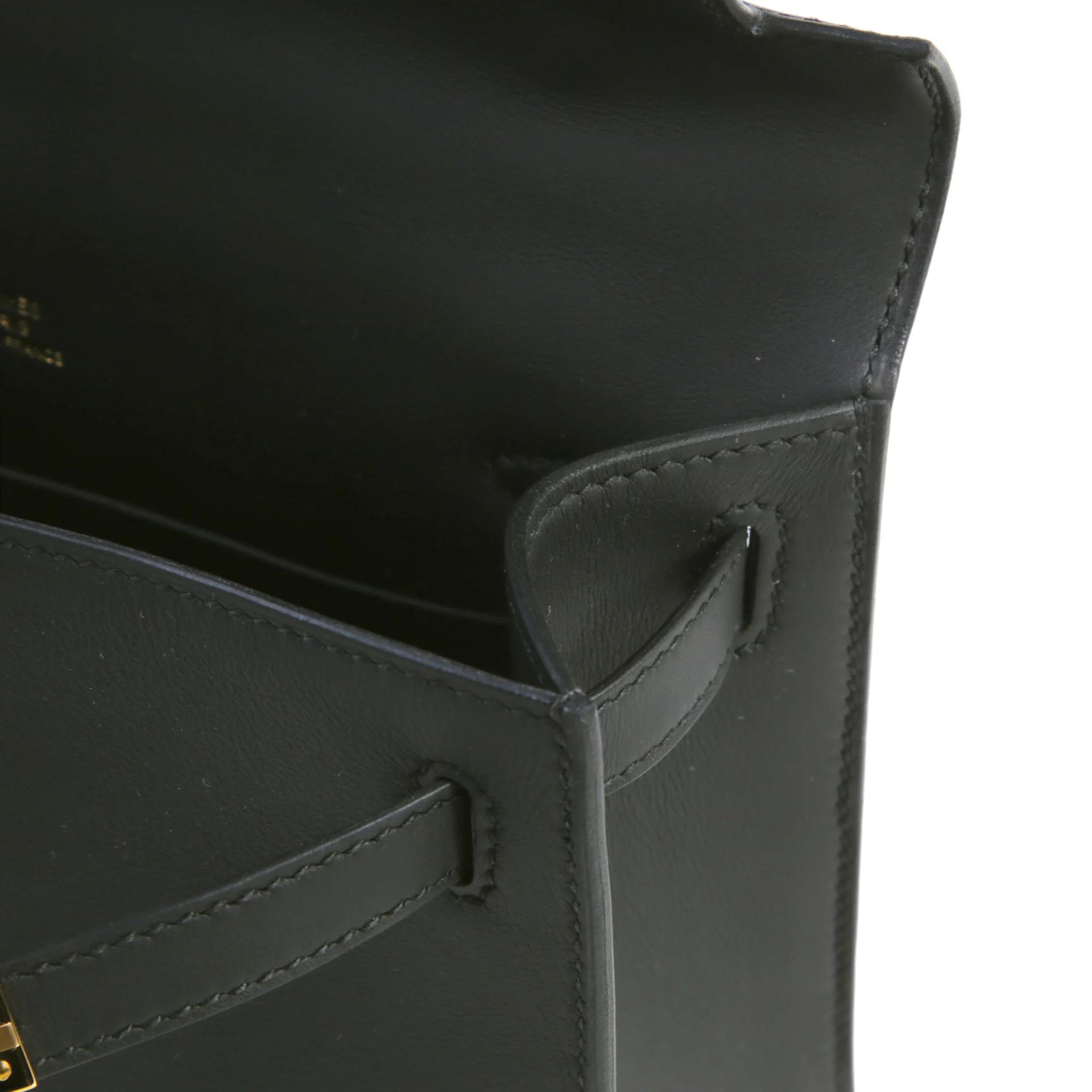 Brand New ( Rank N ) HERMÈS Kelly Pochette Noir (89) Swift Gold hardware G (2026) - 12