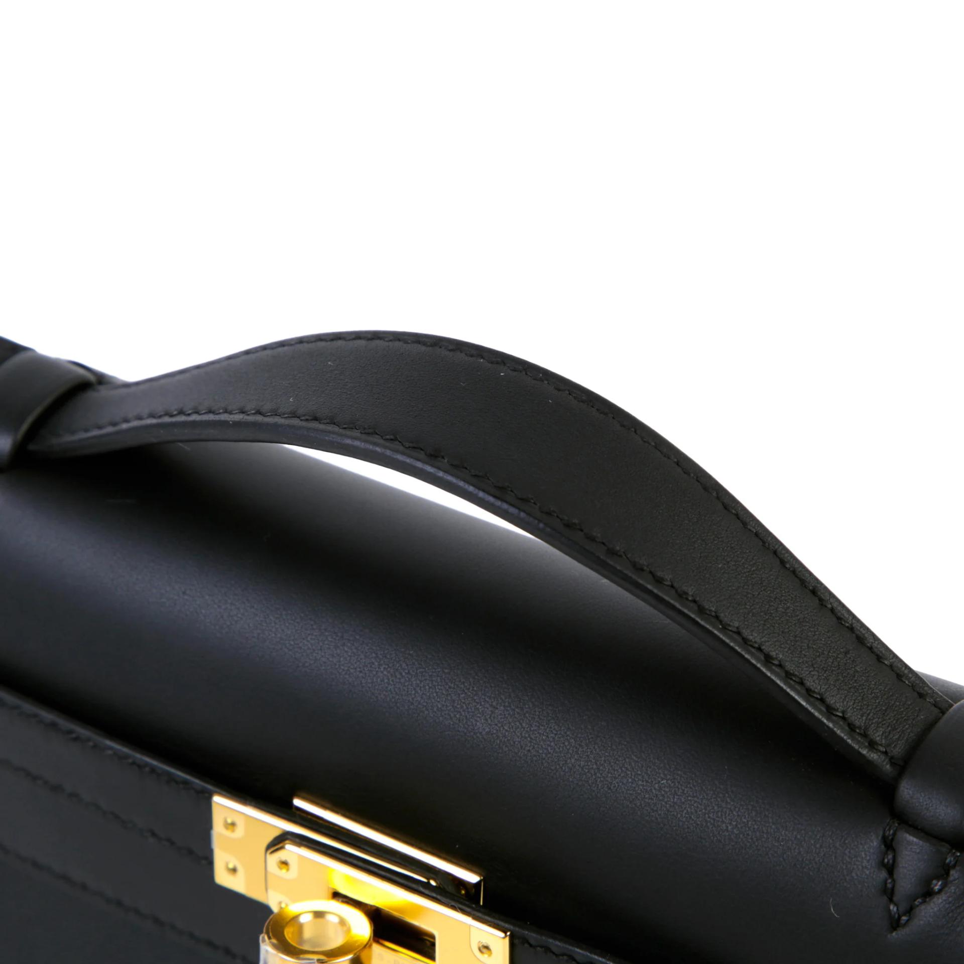 Brand New ( Rank N ) HERMÈS Kelly Pochette Noir (89) Swift Gold hardware G (2026) - 3
