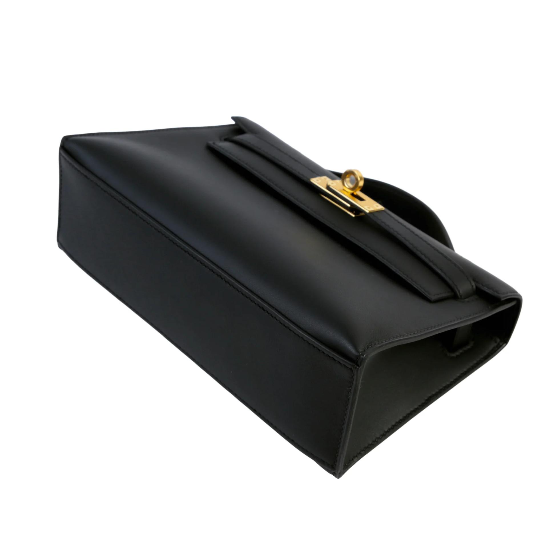 Brand New ( Rank N ) HERMÈS Kelly Pochette Noir (89) Swift Gold hardware G (2026) - 5