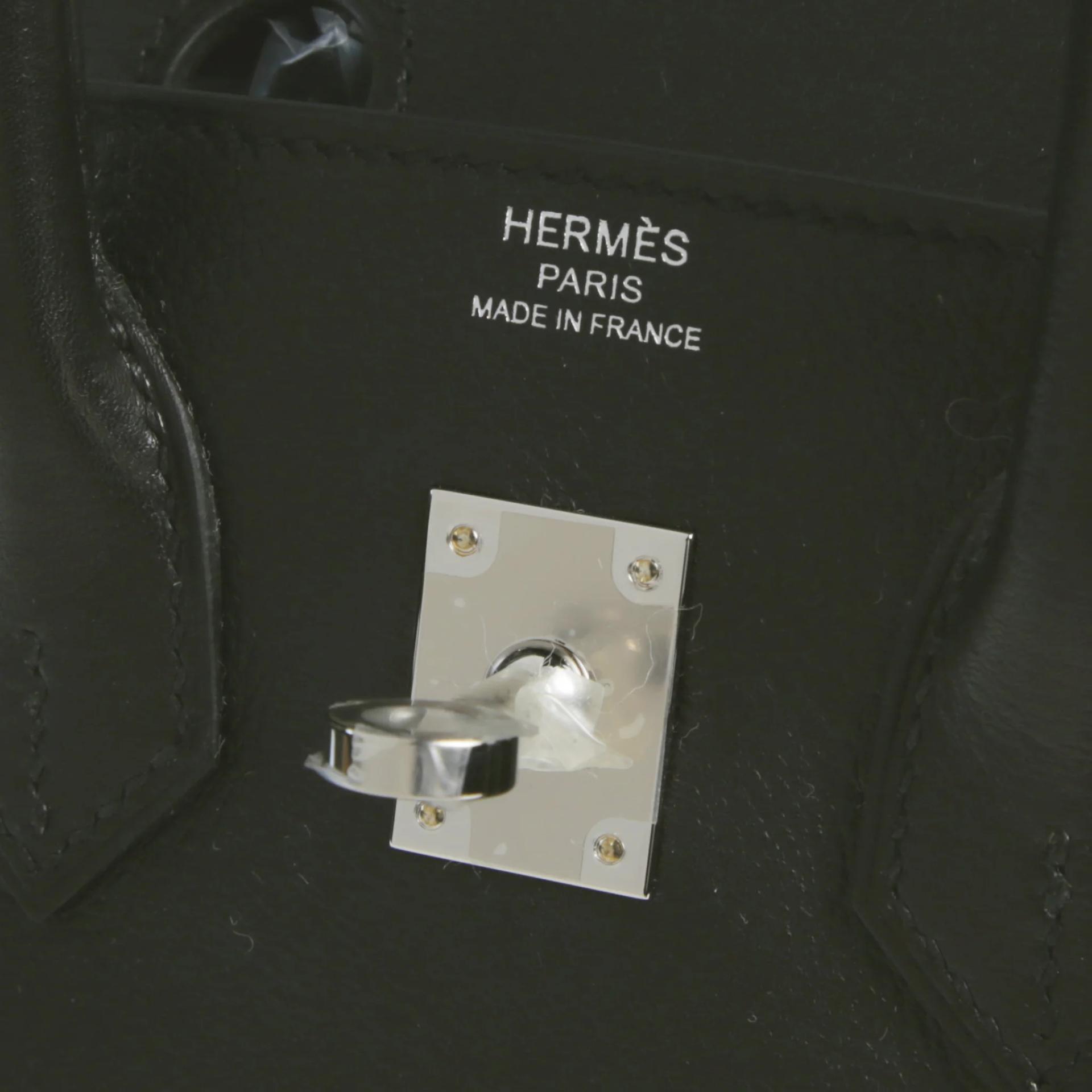 Brand New ( Rank N ) HERMÈS Birkin 25 Noir (89) Evergrain Palladium hardware G (2026) - 9