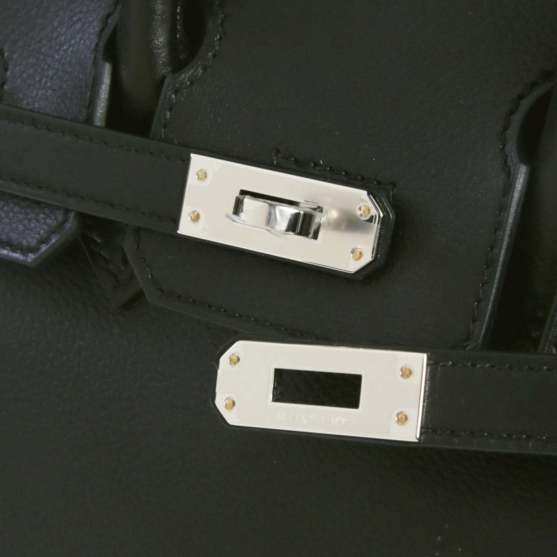 Brand New ( Rank N ) HERMÈS Birkin 25 Noir (89) Evergrain Palladium hardware G (2026) - 8