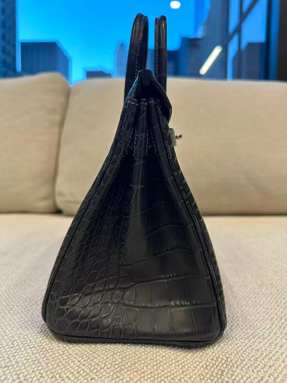 Brand New ( Rank N ) HERMÈS Birkin 25 Graphite (88) Matte Alligator Palladium hardware G (2026) - 8