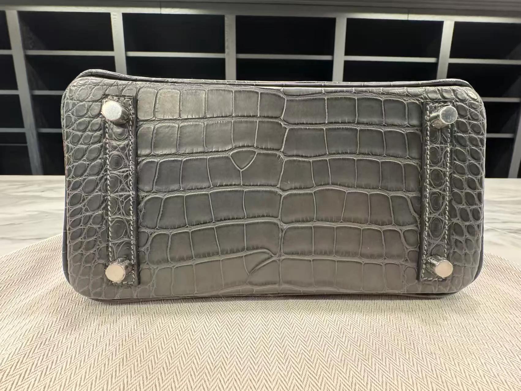 Brand New ( Rank N ) HERMÈS Birkin 25 Graphite (88) Matte Alligator Palladium hardware G (2026) - 14