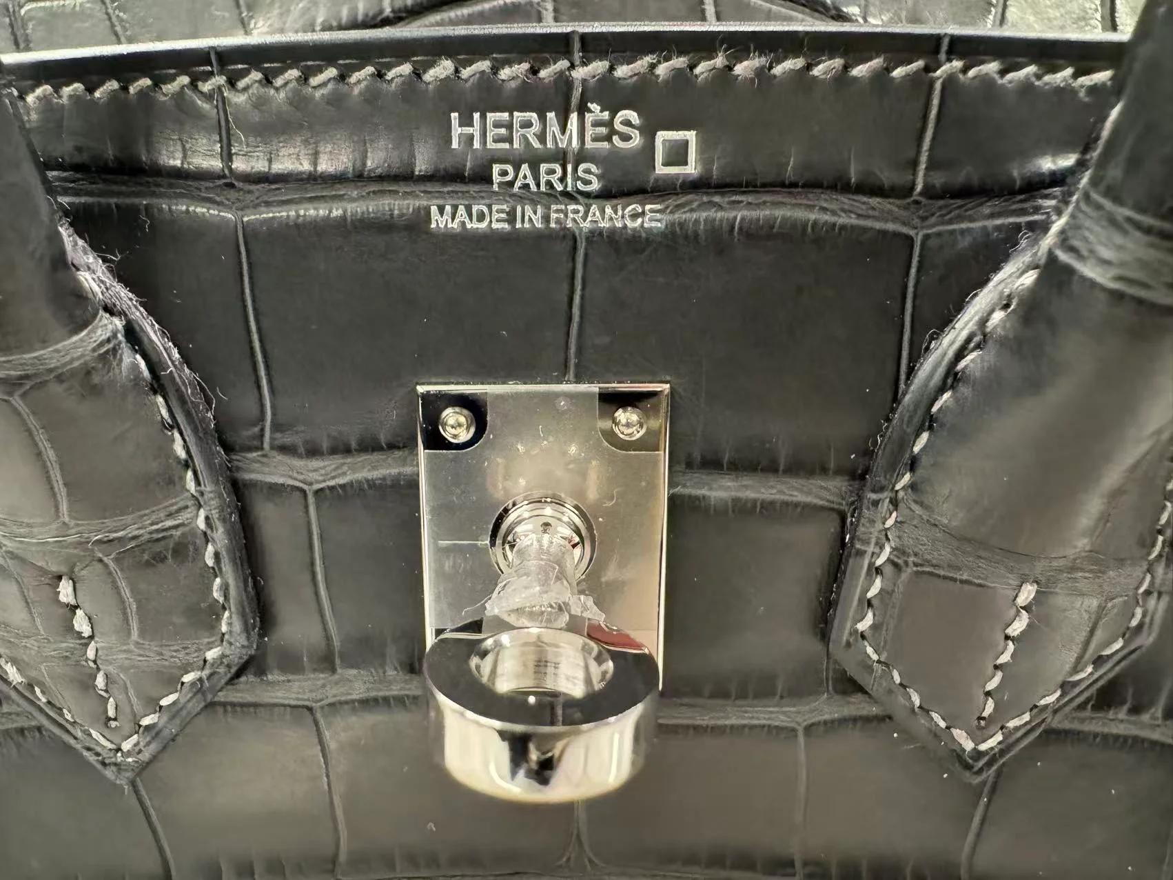 Brand New ( Rank N ) HERMÈS Birkin 25 Graphite (88) Matte Alligator Palladium hardware G (2026) - 9