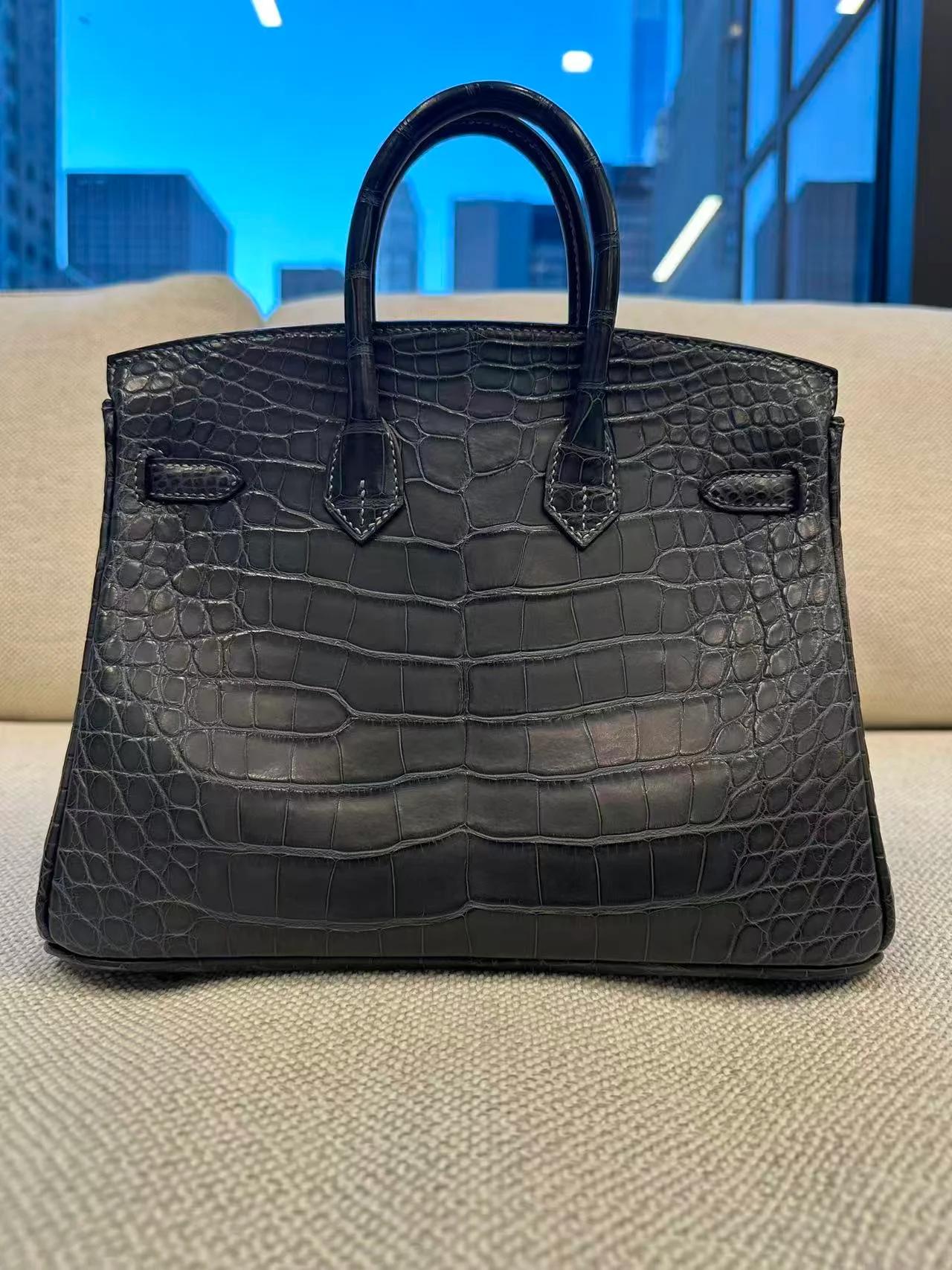 Brand New ( Rank N ) HERMÈS Birkin 25 Graphite (88) Matte Alligator Palladium hardware G (2026) - 4