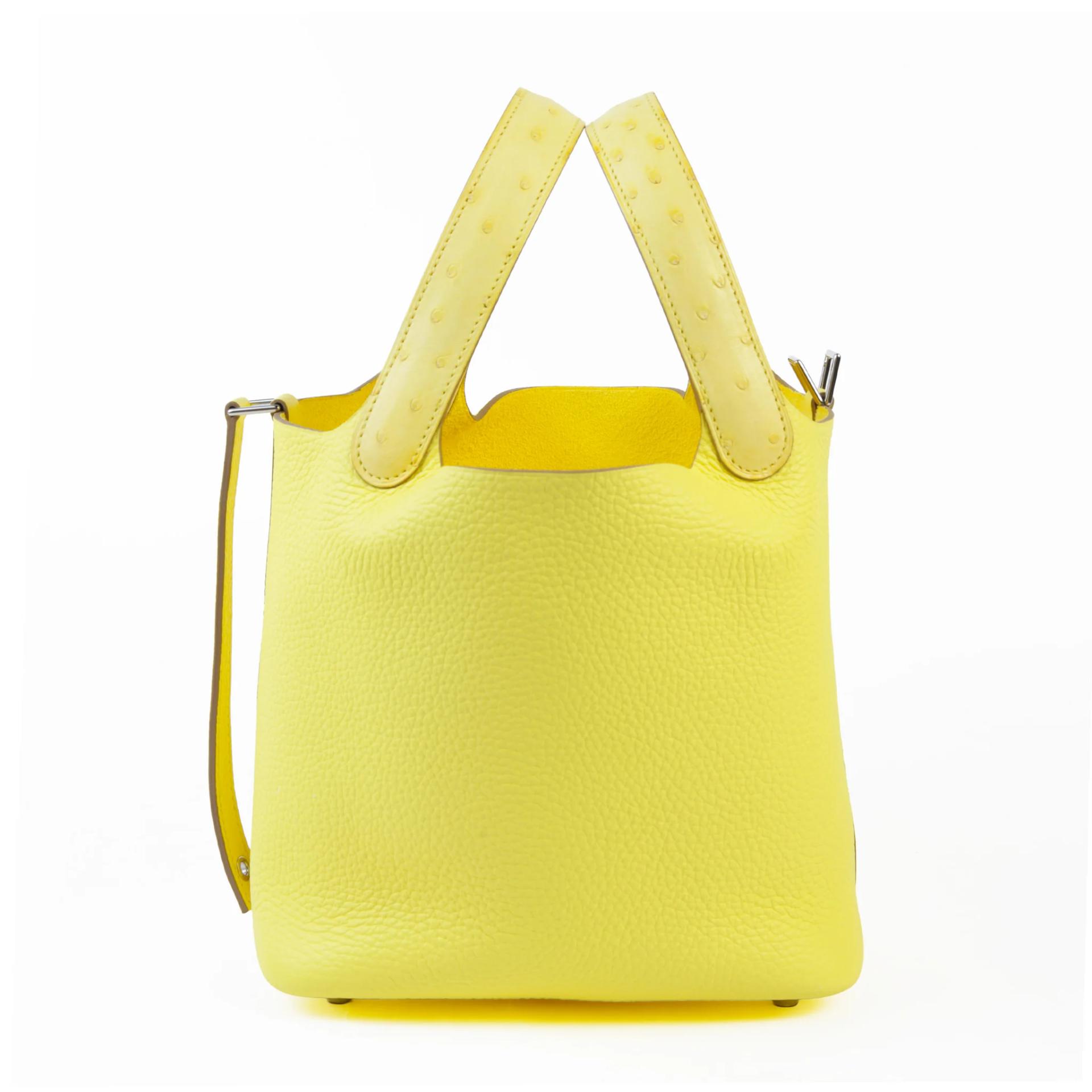 Unused ( Rank NS ) HERMÈS Picotin Lock PM Touch Limoncello (0Y) Ostrich Clemence Palladium hardware B (2023) - 5