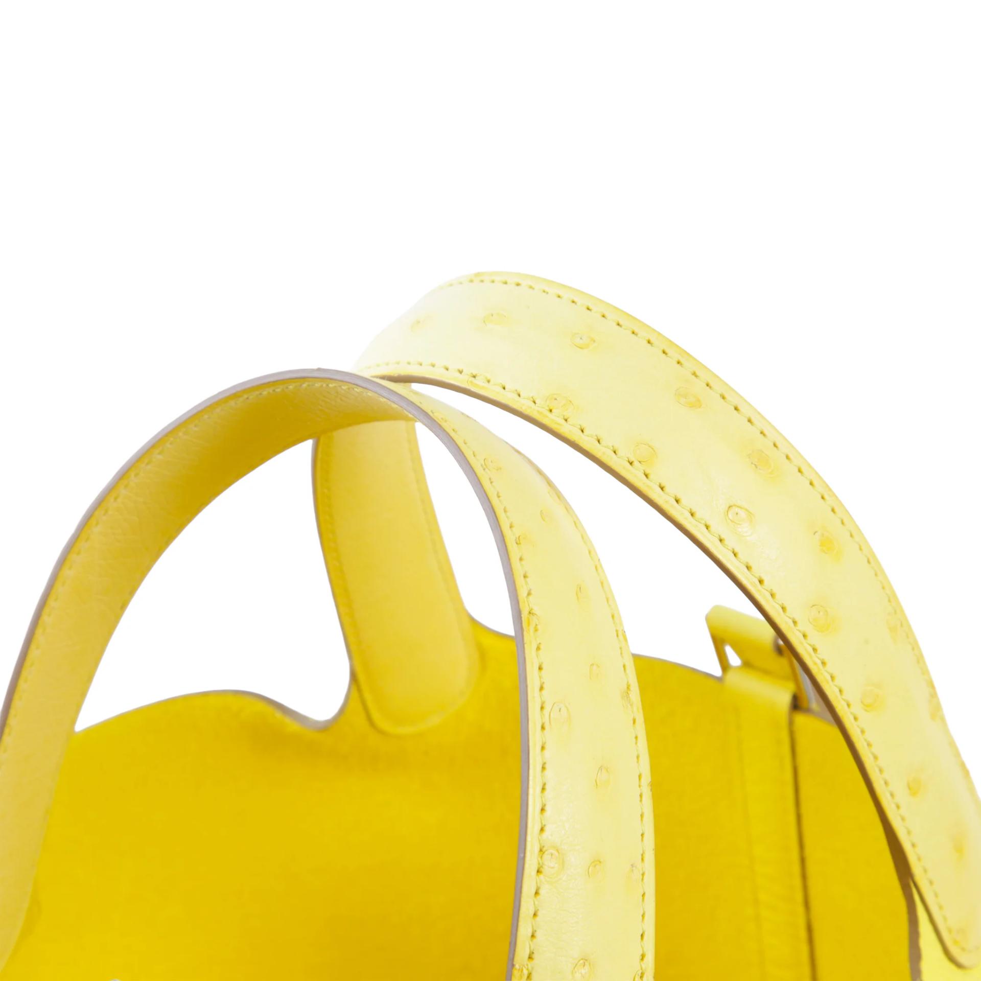 Unused ( Rank NS ) HERMÈS Picotin Lock PM Touch Limoncello (0Y) Ostrich Clemence Palladium hardware B (2023) - 3