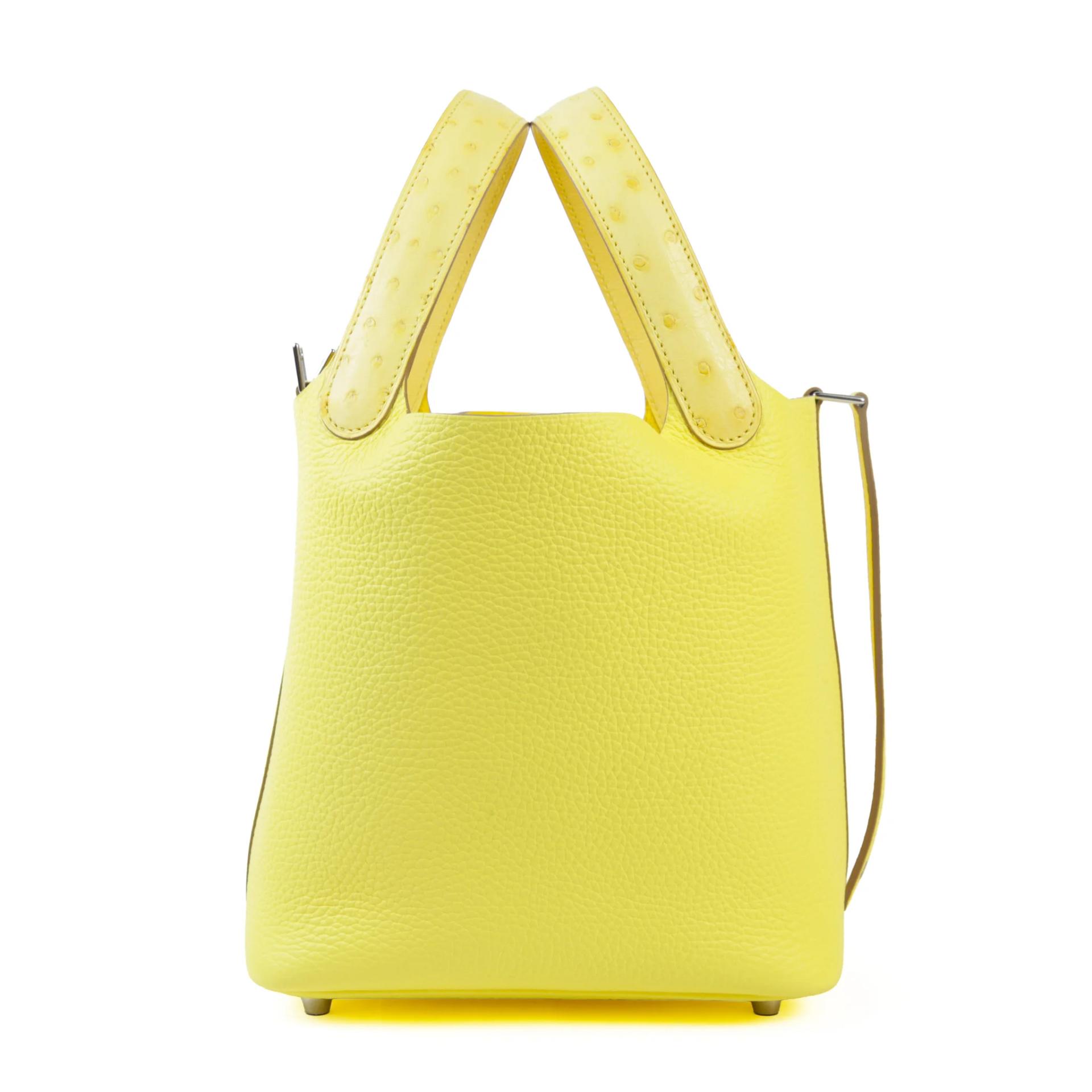Unused ( Rank NS ) HERMÈS Picotin Lock PM Touch Limoncello (0Y) Ostrich Clemence Palladium hardware B (2023) - 4