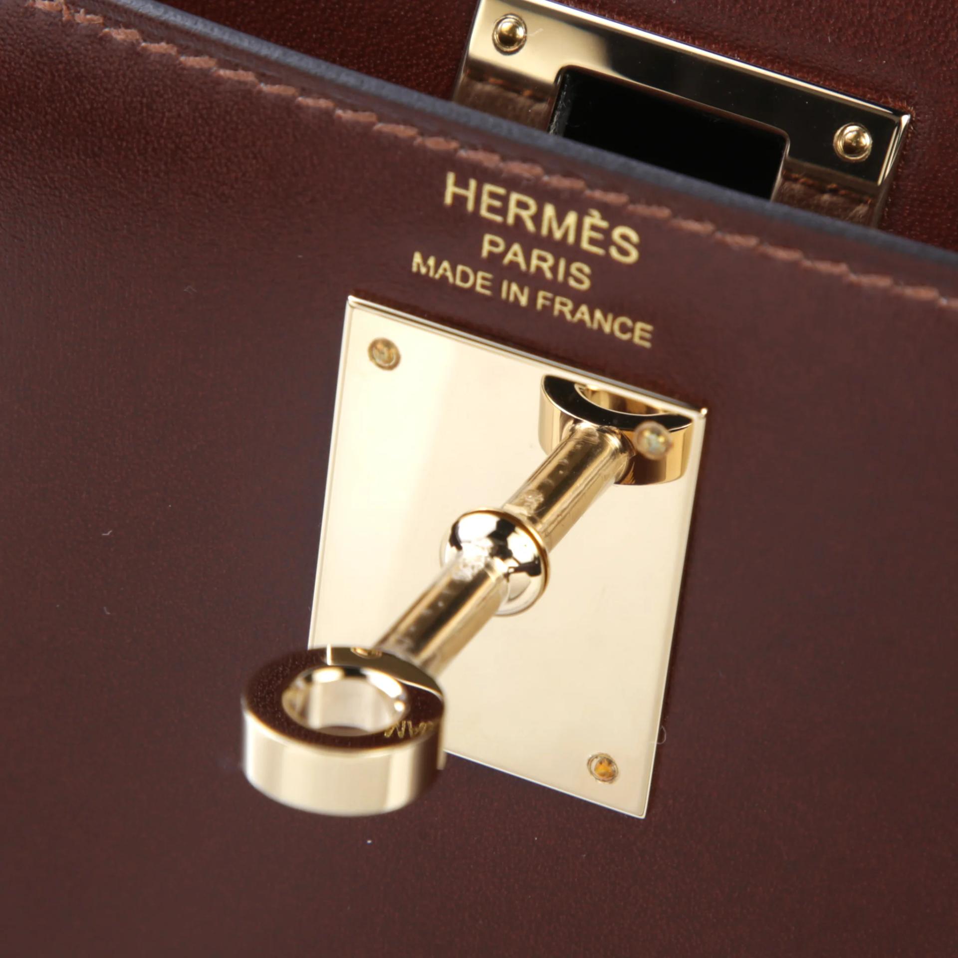 Very Good ( Rank A) HERMÈS Kelly Elan Terre (4D) Box-calf Permabrass hardware G (2026) - 8