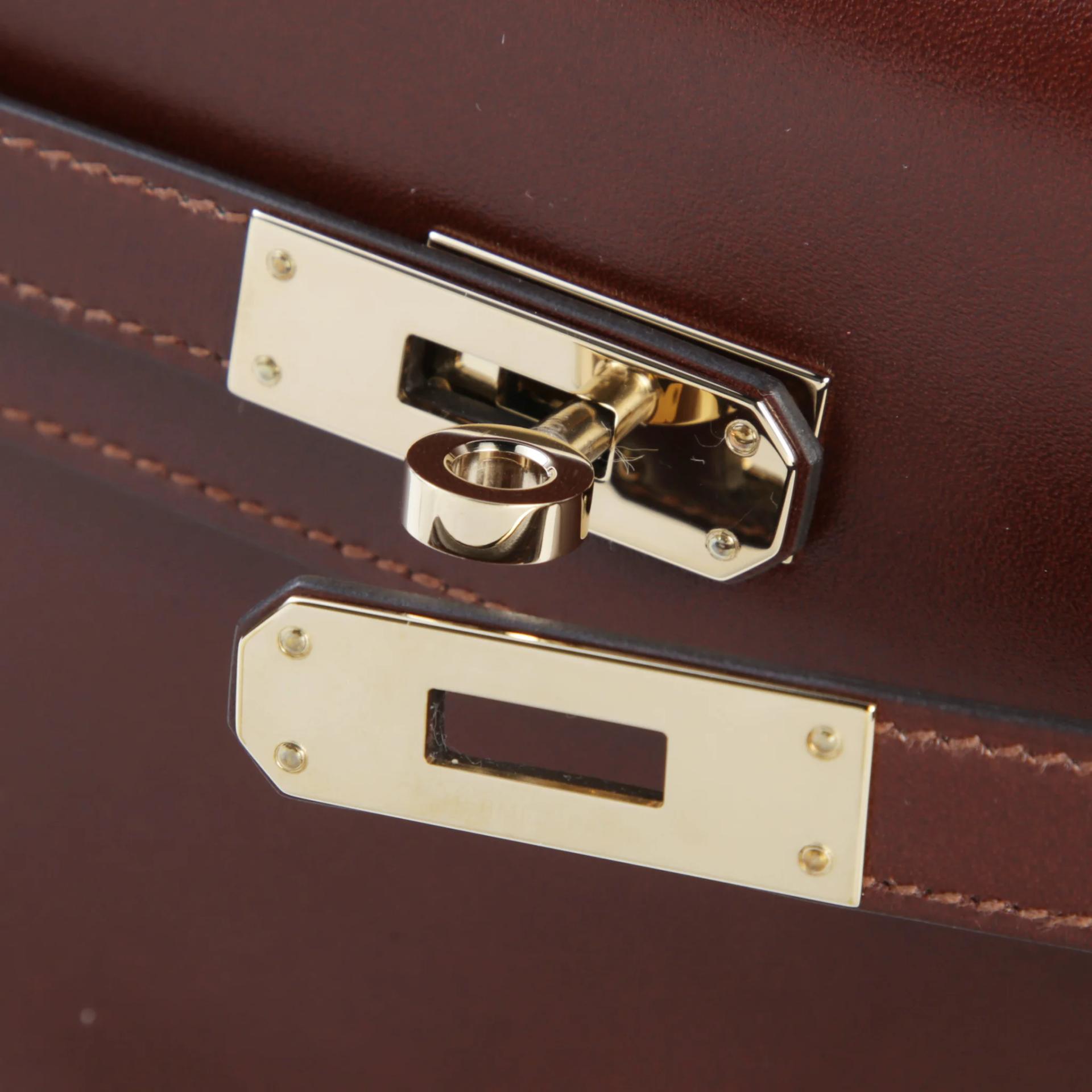 Very Good ( Rank A) HERMÈS Kelly Elan Terre (4D) Box-calf Permabrass hardware G (2026) - 7