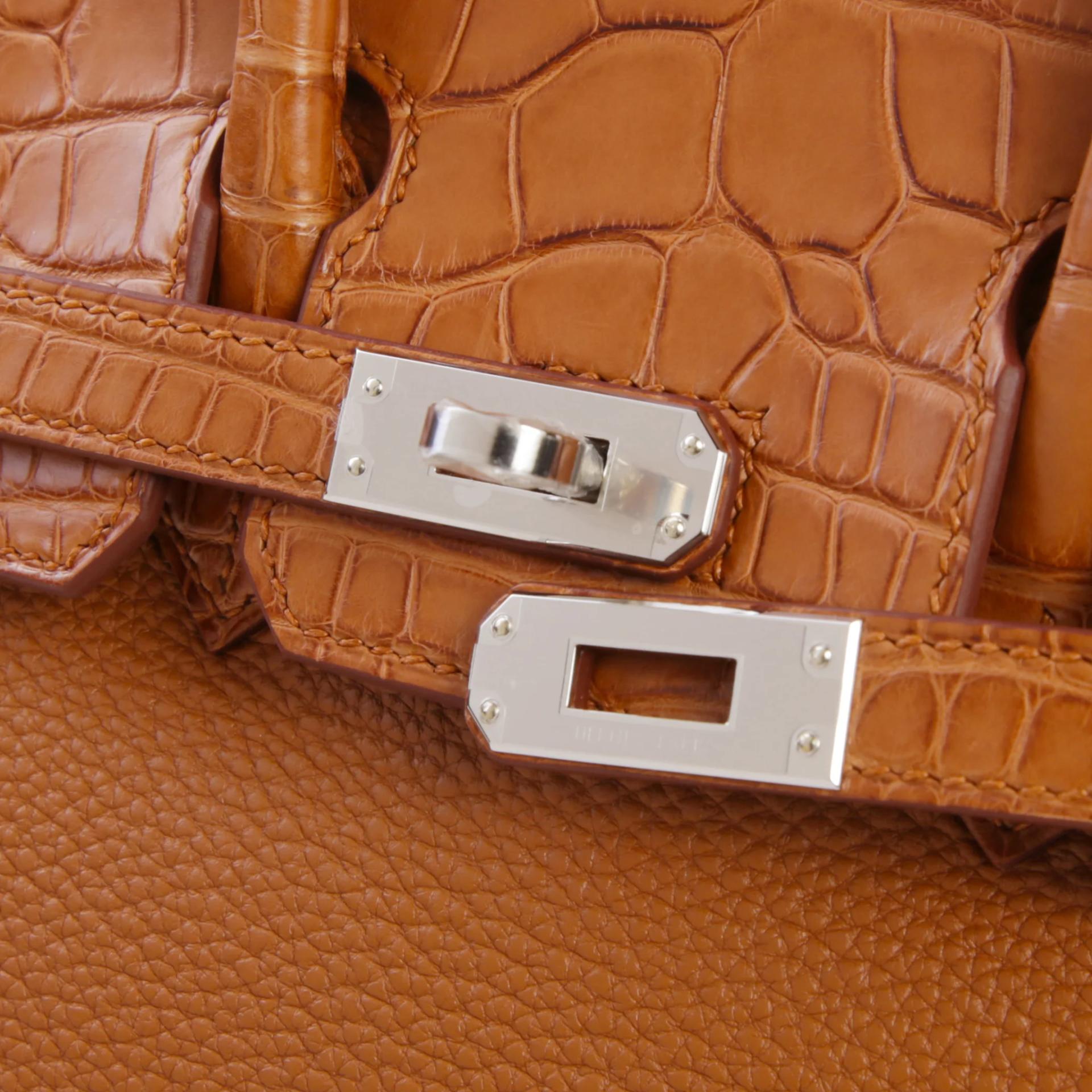 Brand New ( Rank N ) HERMÈS Birkin 25 Touch Gold (37) Matte Alligator Palladium hardware K (2025) - 8