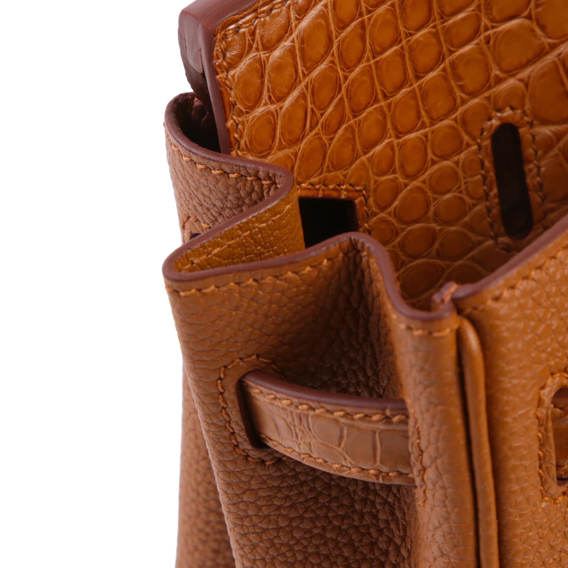 Brand New ( Rank N ) HERMÈS Birkin 25 Touch Gold (37) Matte Alligator Palladium hardware K (2025) - 11