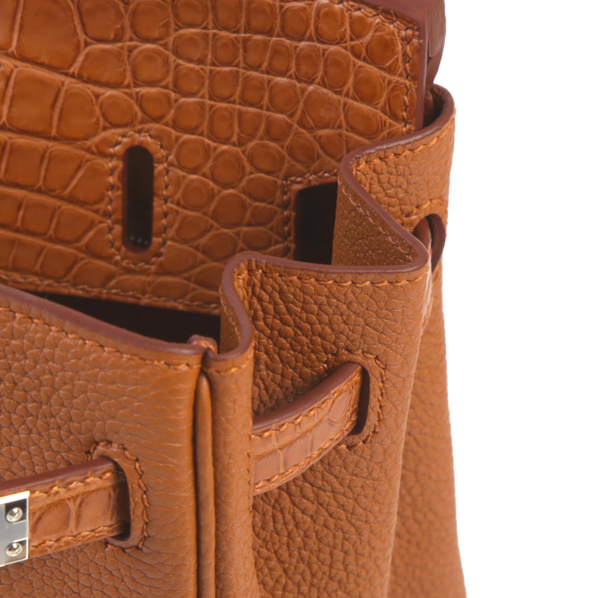 Brand New ( Rank N ) HERMÈS Birkin 25 Touch Gold (37) Matte Alligator Palladium hardware K (2025) - 10