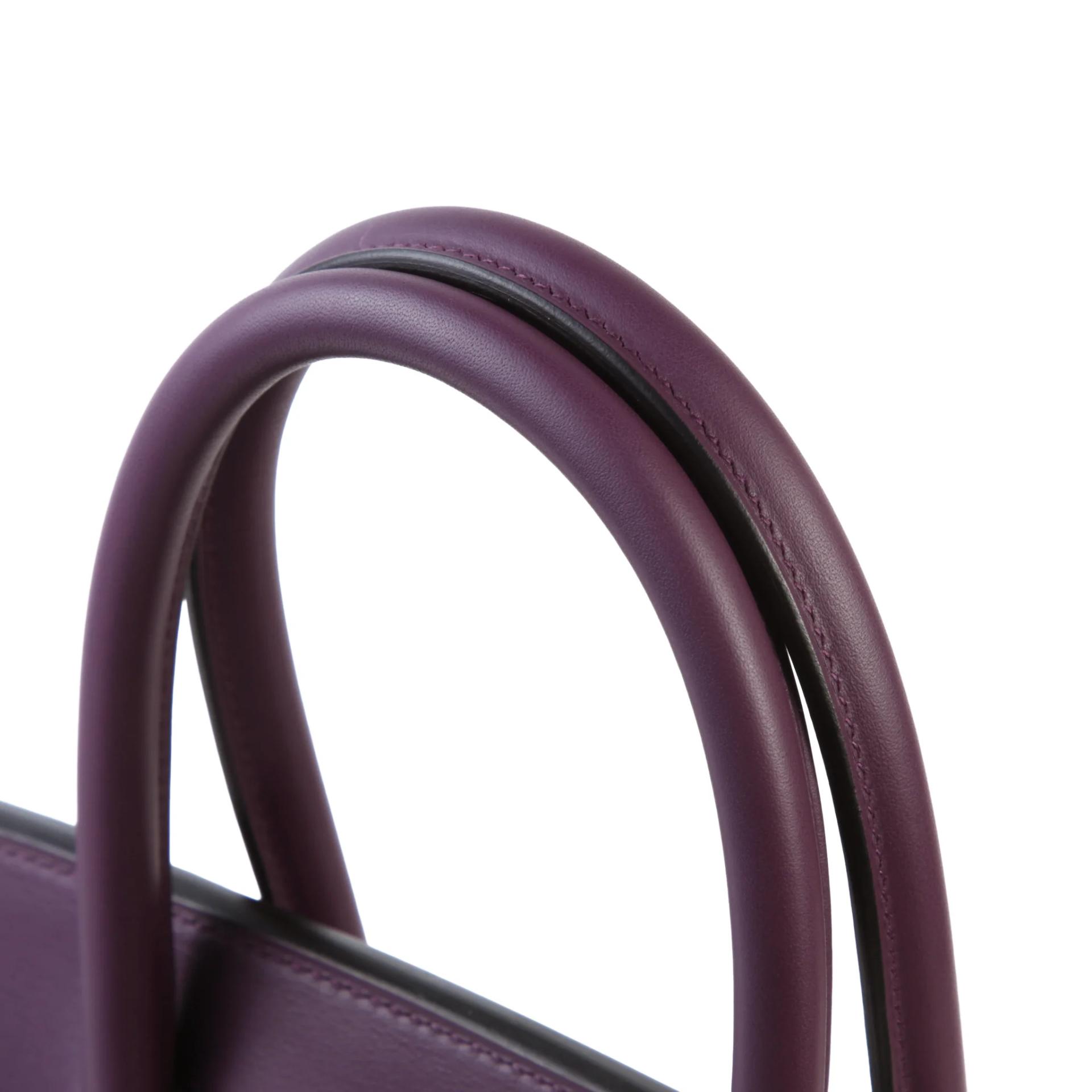 Unused ( Rank NS ) HERMÈS Birkin 30 Cassis (N5) Swift Toile Quadrille canvas Palladium hardware B (2023) - 3