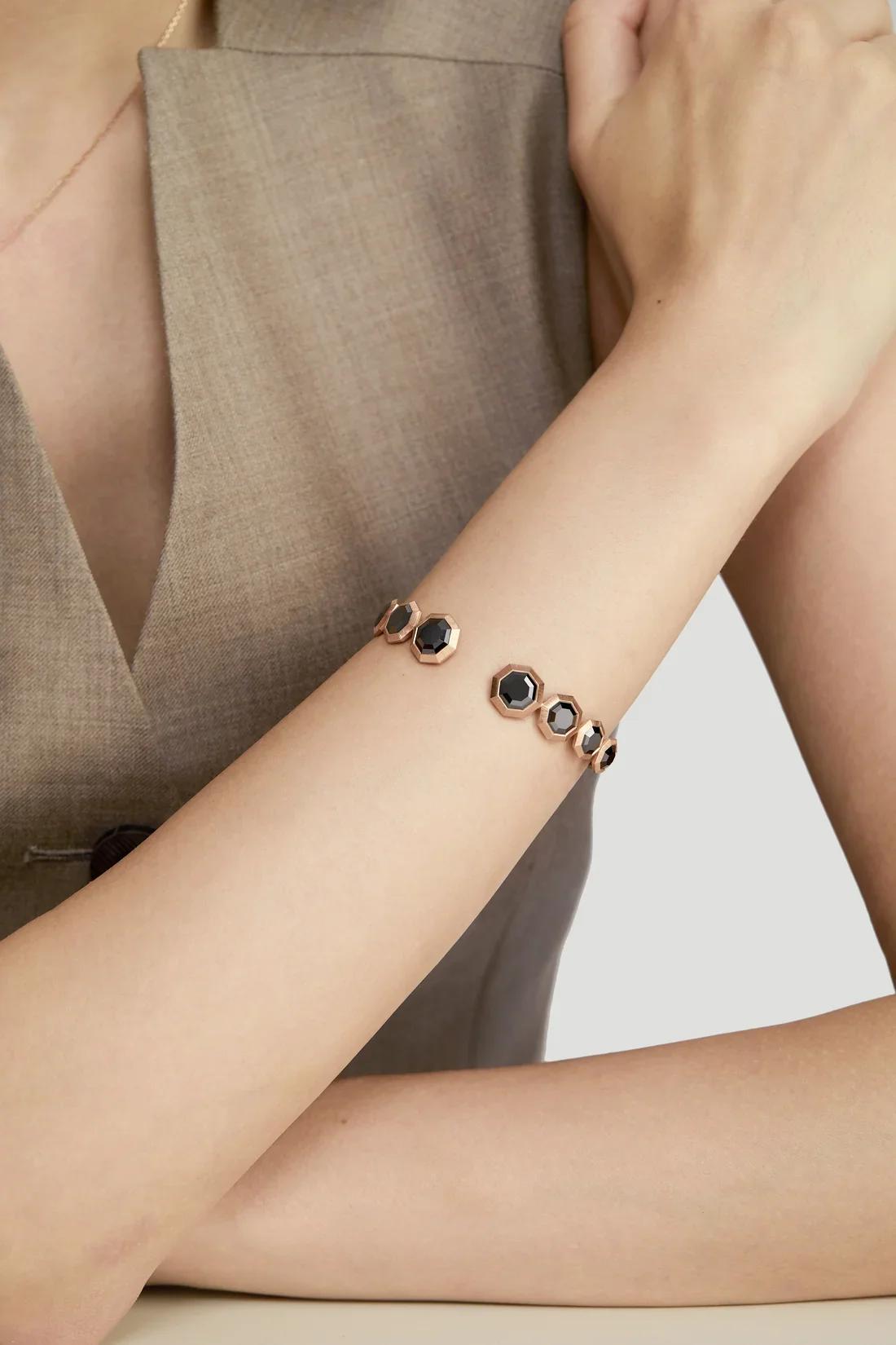 Brand New ( Rank N ) Mira MIRA NOIR PREMIUM BLACK MIRROR Bracelet 18K Rose Gold - 2