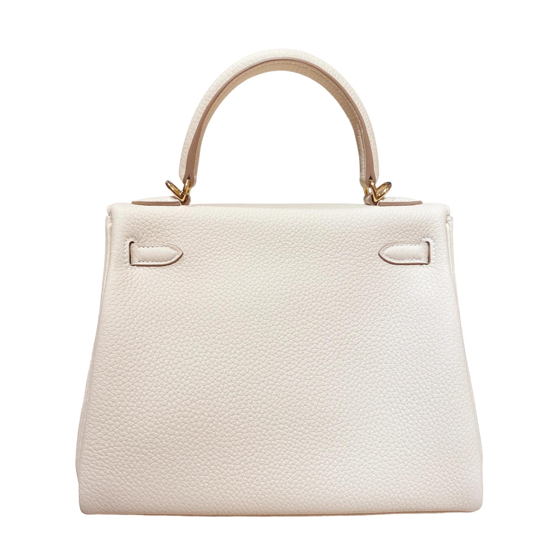 Brand New ( Rank N ) HERMÈS Kelly 25 Craie (10) Togo Permabrass hardware G (2026) - 2