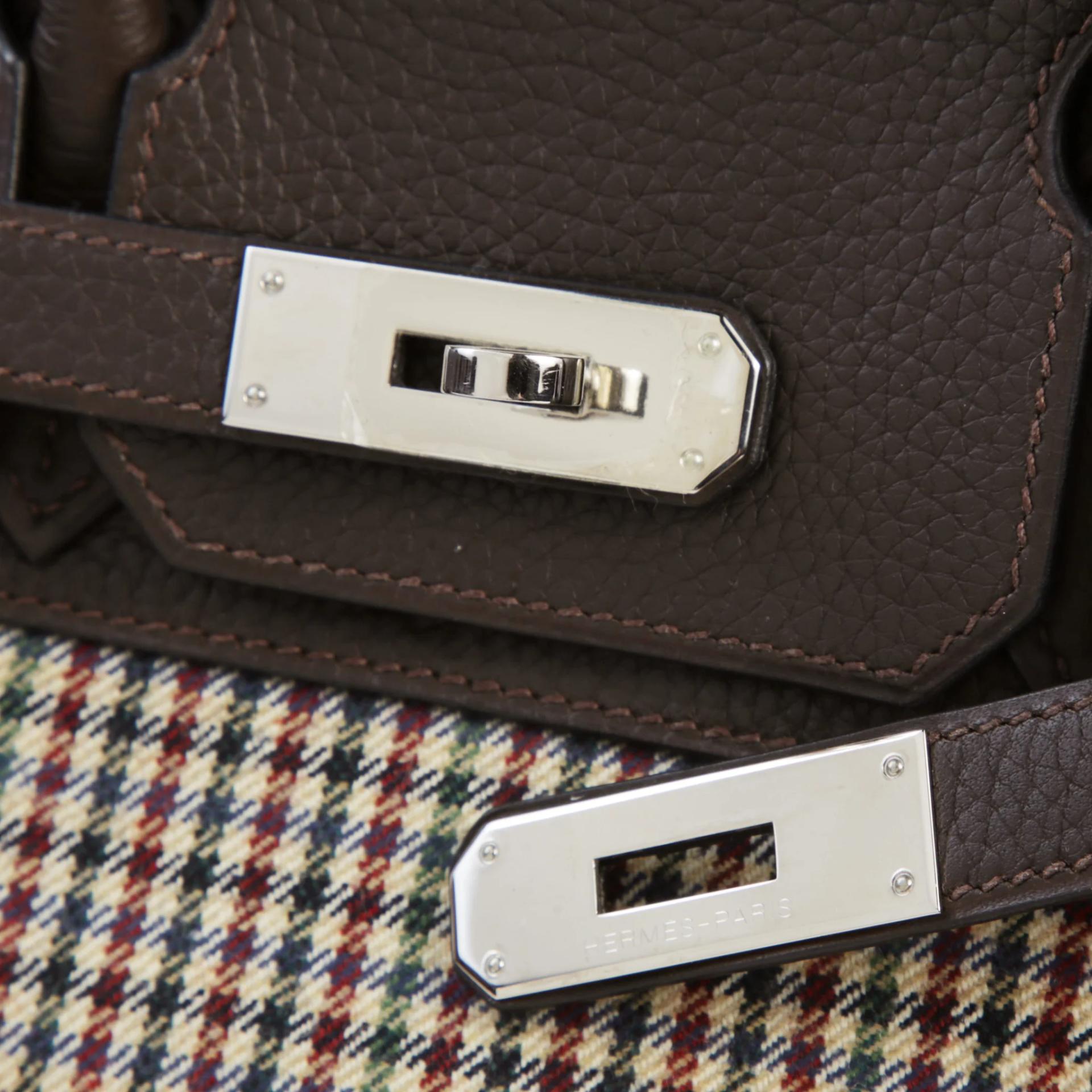 中古AB HERMÈS 愛馬仕 Birkin 30 46 烏木色 Ebene Clemence小牛皮 銀扣 □J刻 2006年 - 8
