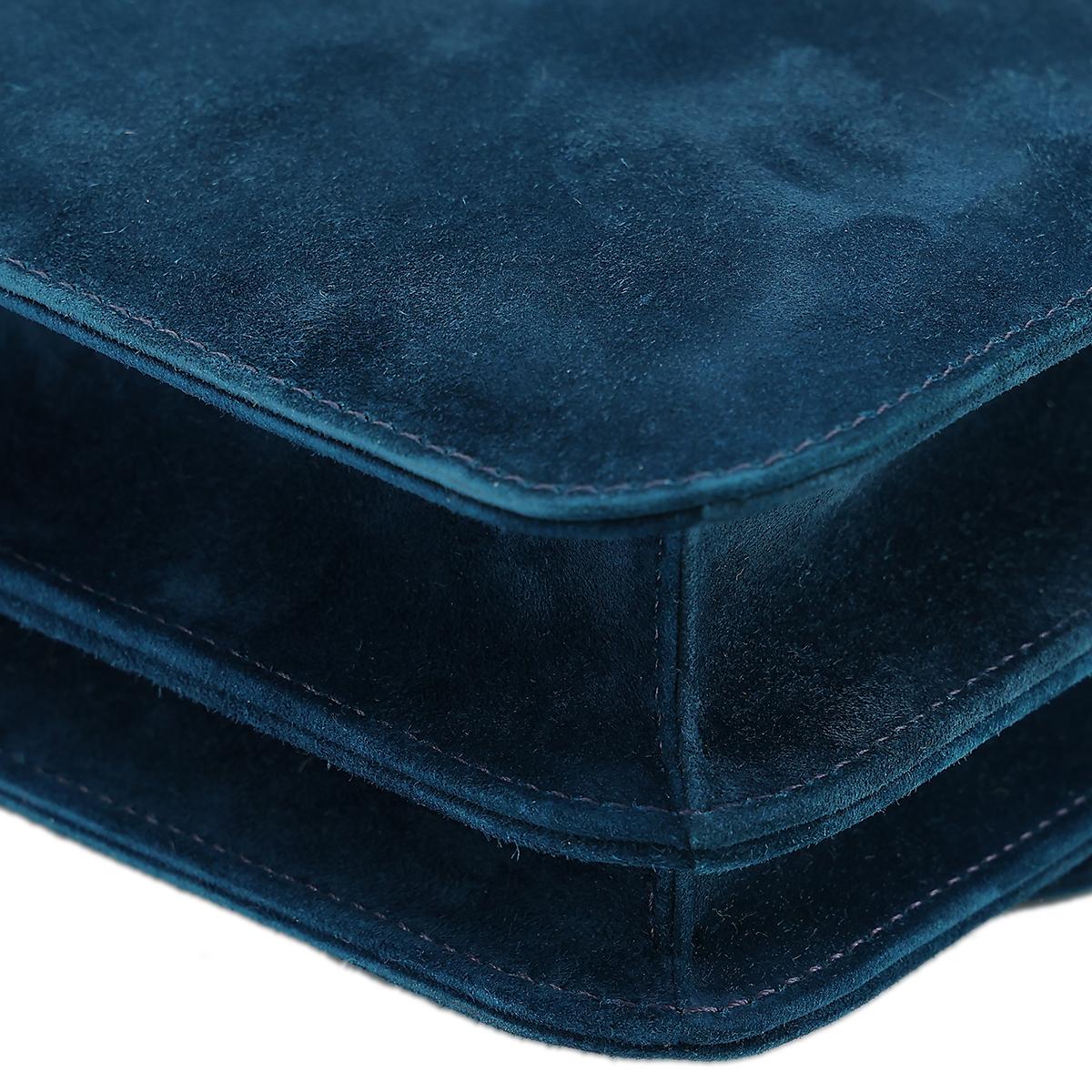 HERMÈS Constance Mini 19 shoulder bag in Blue Ocean Doblis suede with Gold hardware - 10