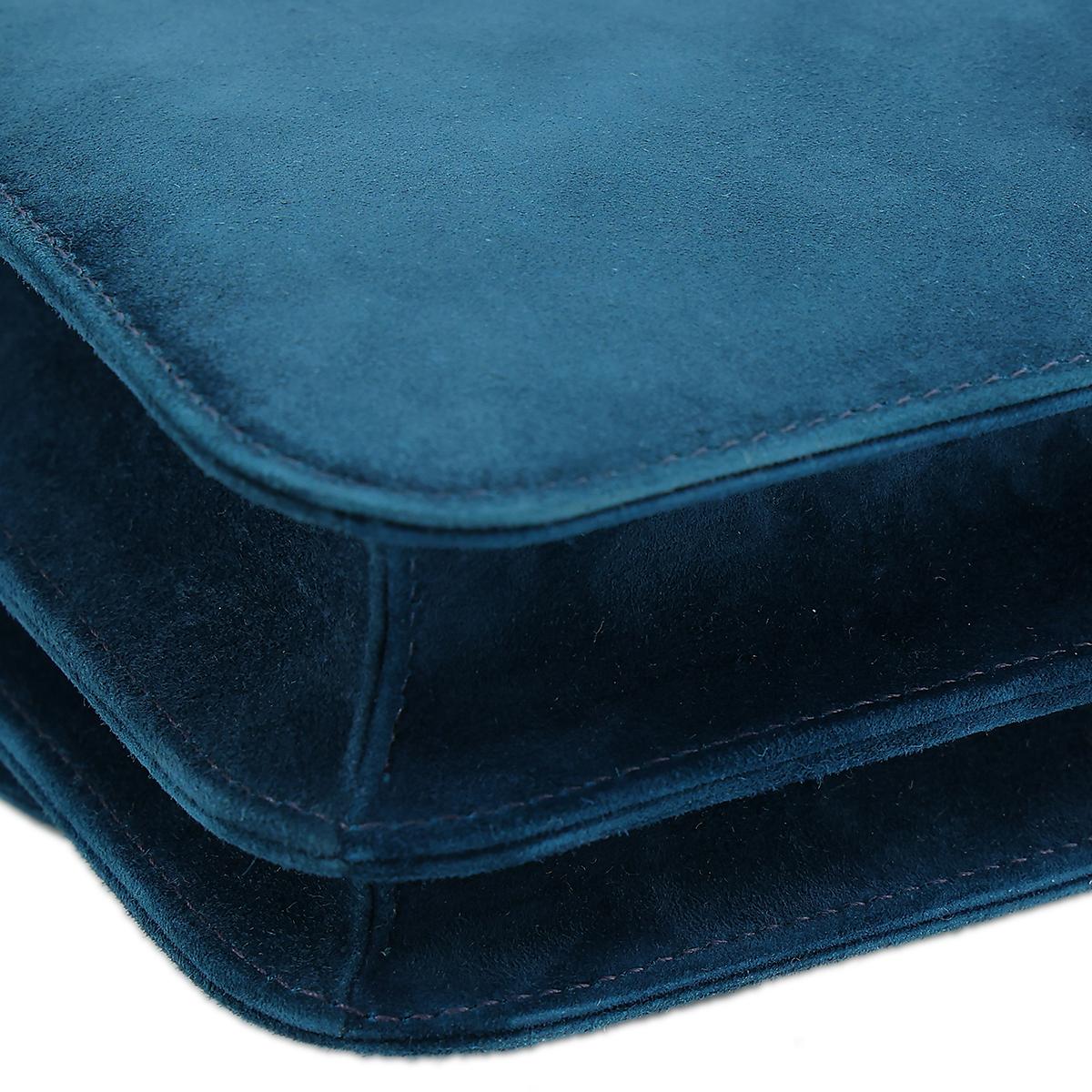 HERMÈS Constance Mini 19 shoulder bag in Blue Ocean Doblis suede with Gold hardware - 11