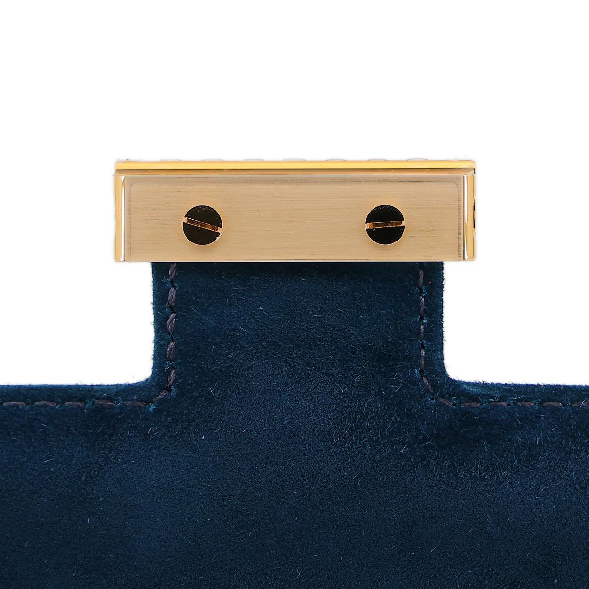 HERMÈS Constance Mini 19 shoulder bag in Blue Ocean Doblis suede with Gold hardware - 14