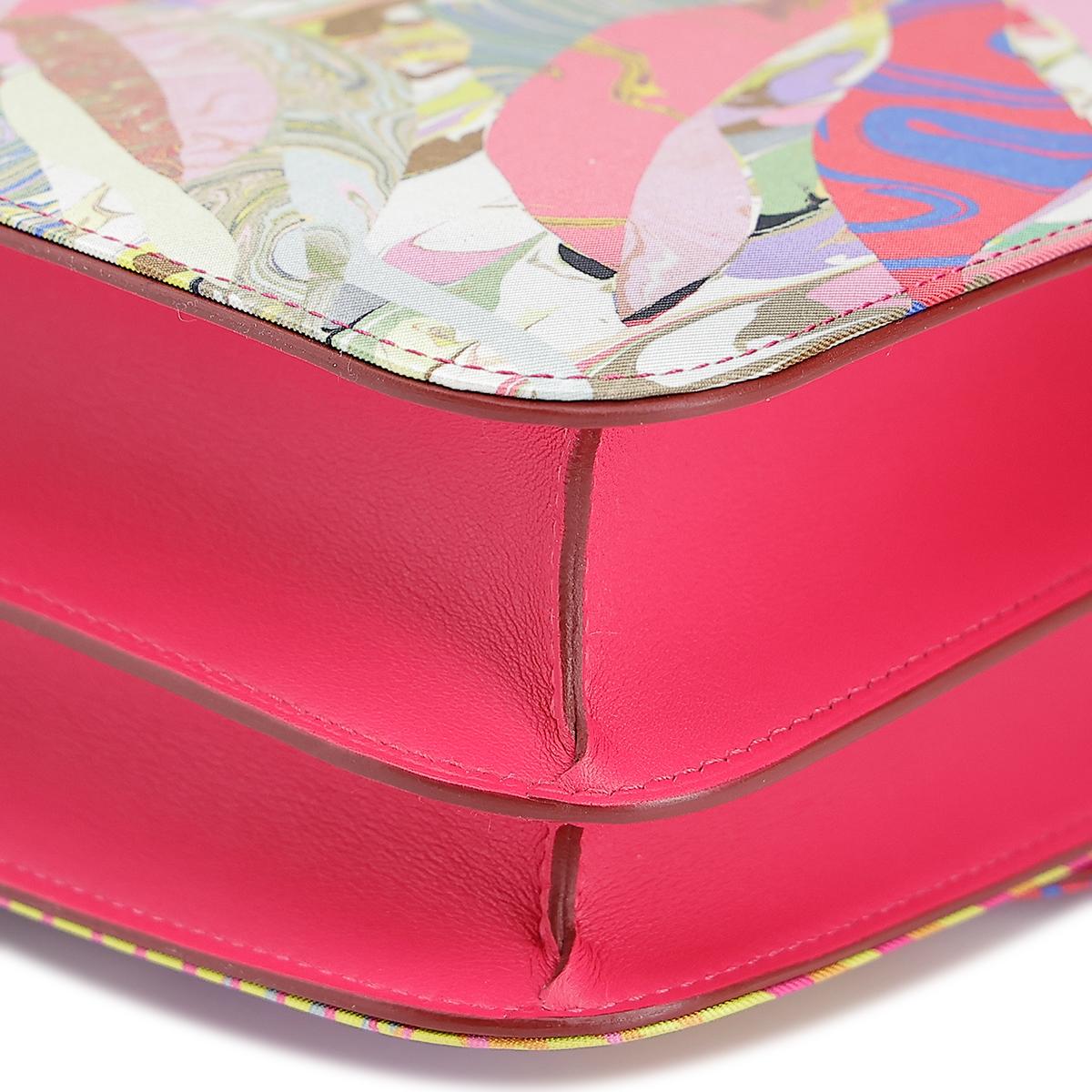 HERMÈS Limited Edition Constance 24 Marble Silk shoulder bag in Multi-Color, Rose Azalee Silk and Rose Mexico Swift leather with Palladium hardware - 10