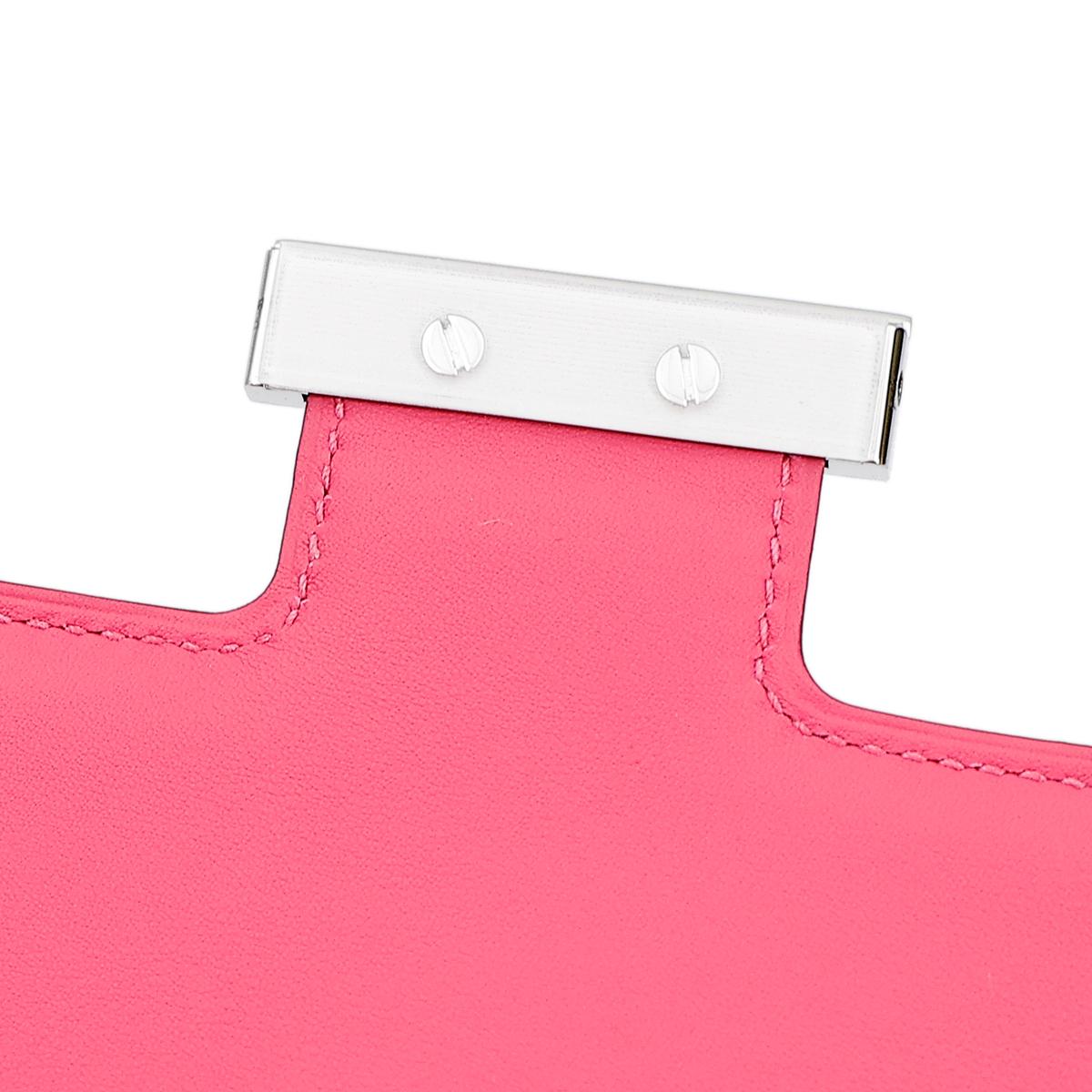 HERMÈS Limited Edition Constance 24 Marble Silk shoulder bag in Multi-Color, Rose Azalee Silk and Rose Mexico Swift leather with Palladium hardware - 13