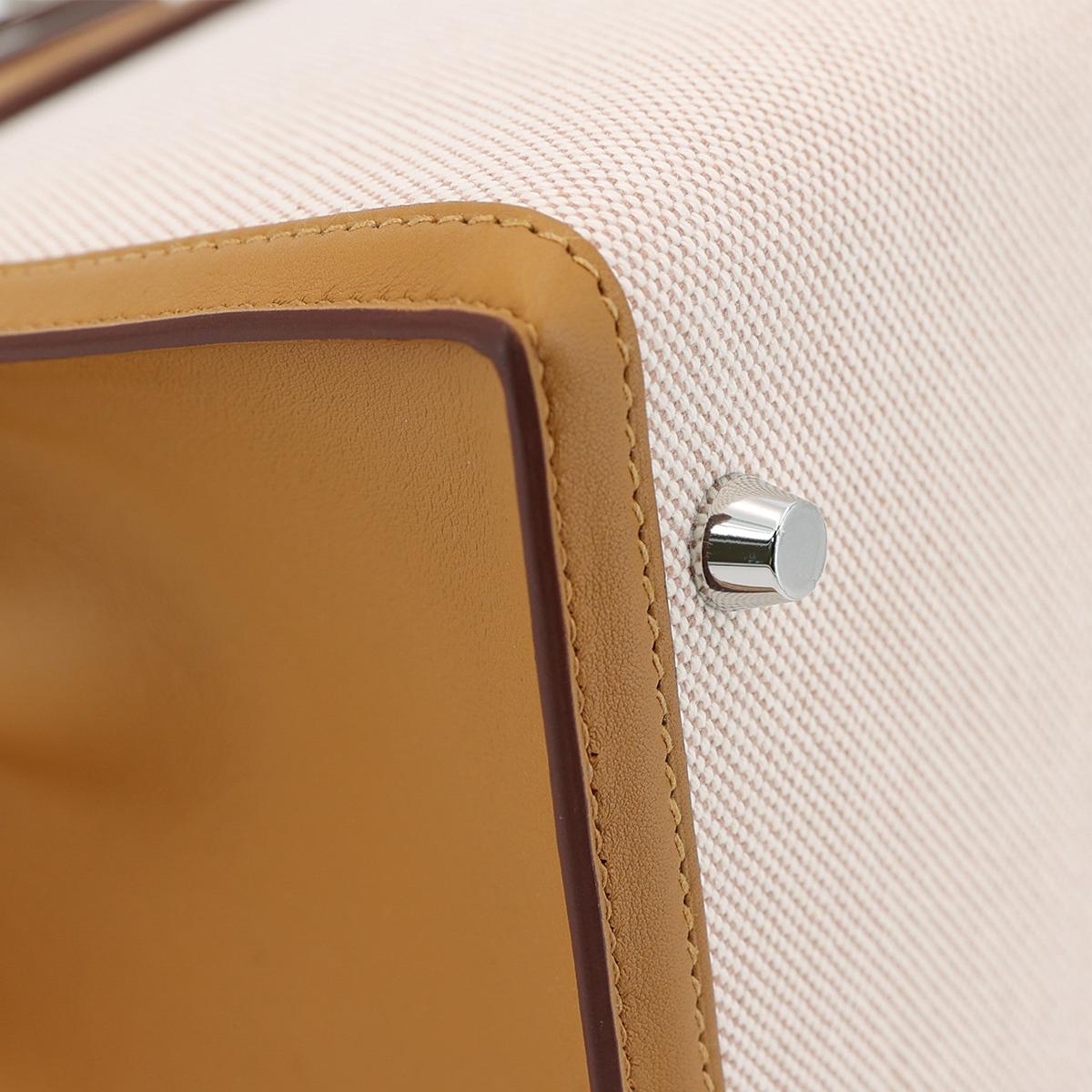 Brand New ( Rank N ) HERMÈS Limited Edition Kelly 28 Sellier Sesame (2S) Swift Toile H canvas Palladium hardware Z (2021) - 8