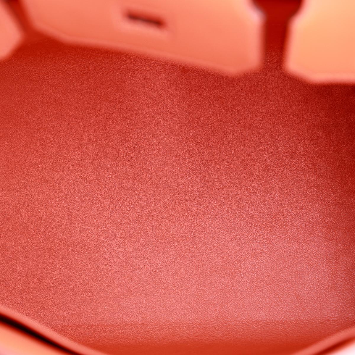 HERMÈS Limited Edition Birkin Quadrille 30 handbag in Tri-color Toile Quadrille canvas and Sanguine Swift leather with Palladium hardware - 14