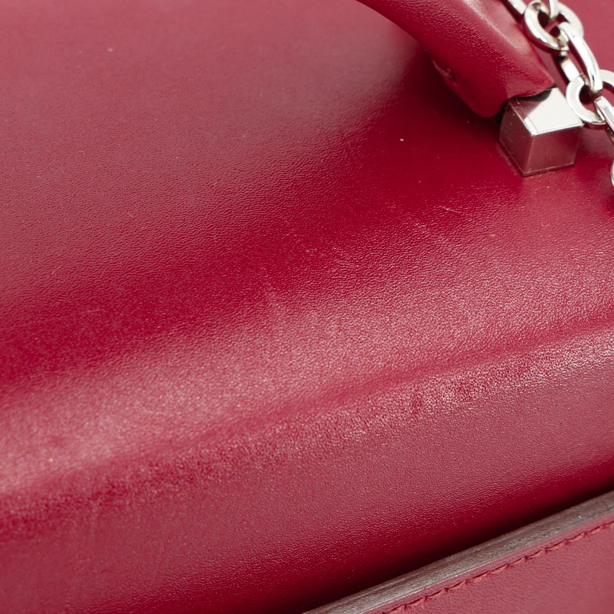 HERMÈS Cinhetic Box Bag in Rubis Tadelakt leather with Palladium hardware - 7
