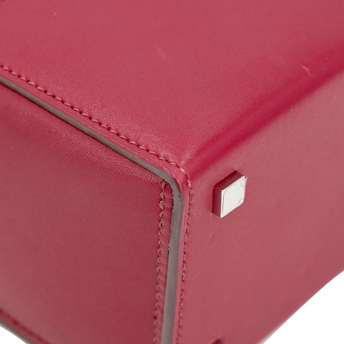 HERMÈS Cinhetic Box Bag in Rubis Tadelakt leather with Palladium hardware - 10