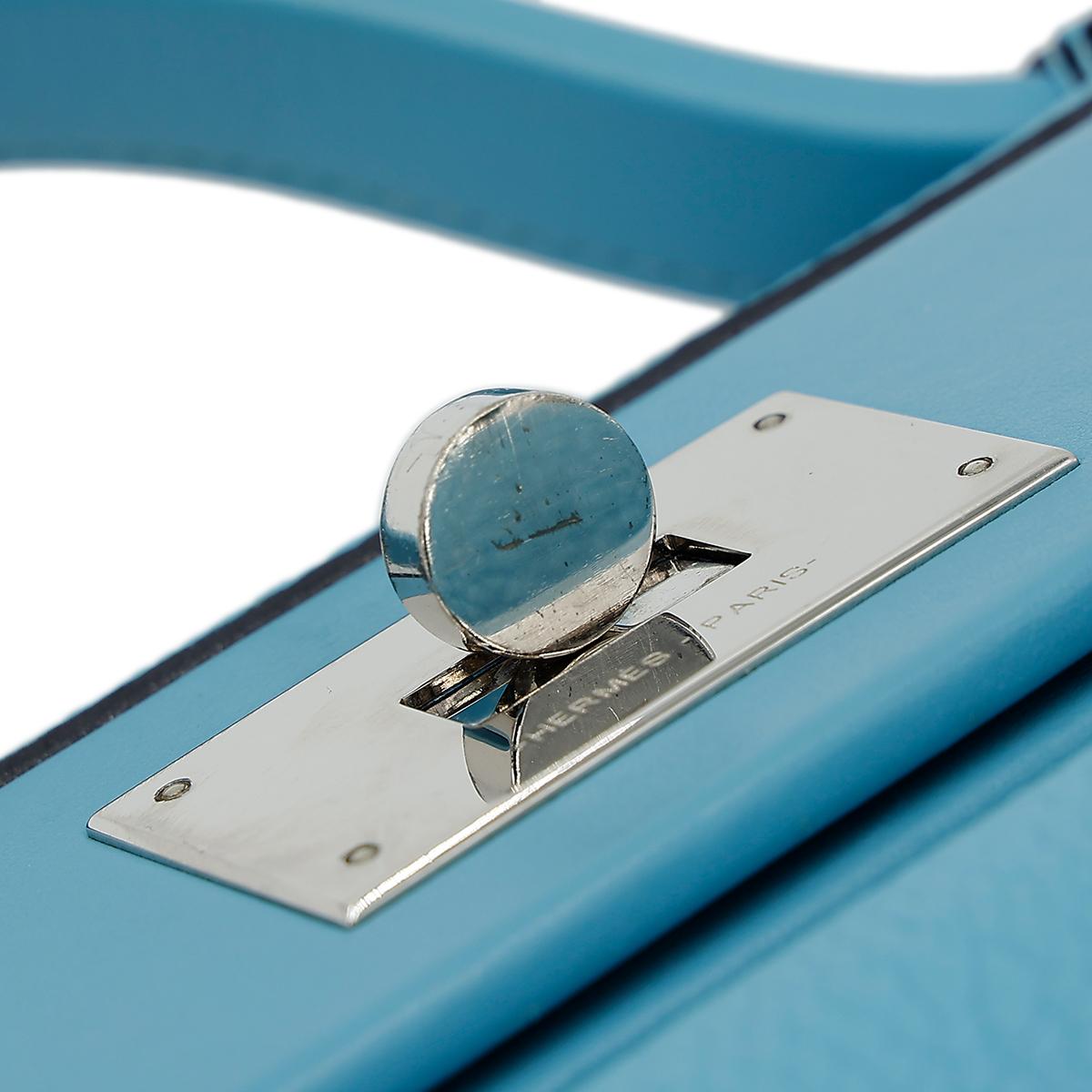 Very Good ( Rank A) HERMÈS 24/24 - 29 Bleu du Nord (P3) Clemence Palladium hardware D (2019) - 13