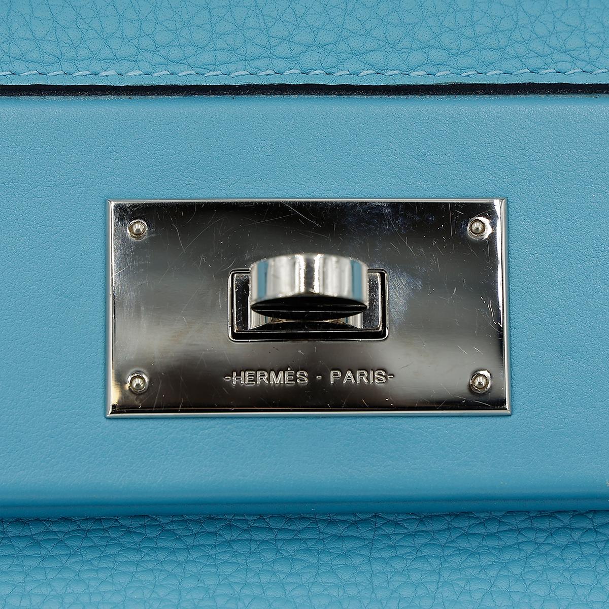 Very Good ( Rank A) HERMÈS 24/24 - 29 Bleu du Nord (P3) Clemence Palladium hardware D (2019) - 12