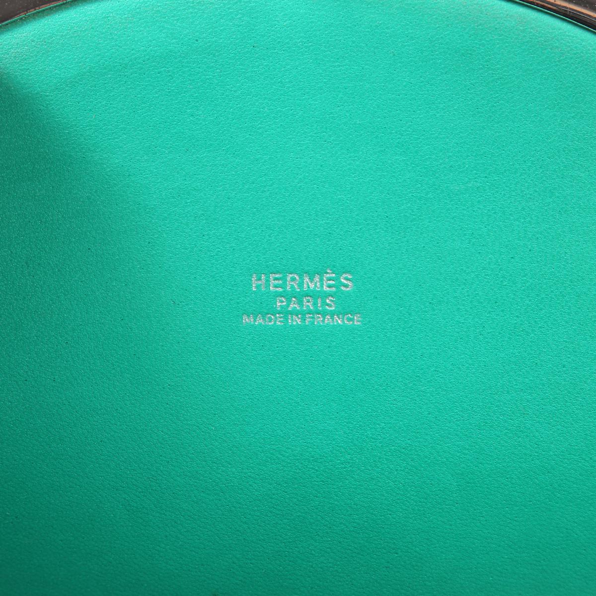 Good ( Rank AB) HERMÈS Sac Nuage Rond Shoulder bag White (01) Ostrich Palladium hardware - 14