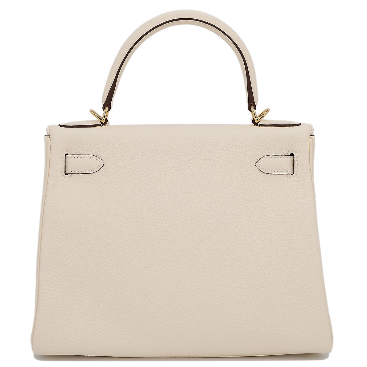 HERMÈS Kelly 28 handbag in Nata Clemence leather with Gold hardware - 3